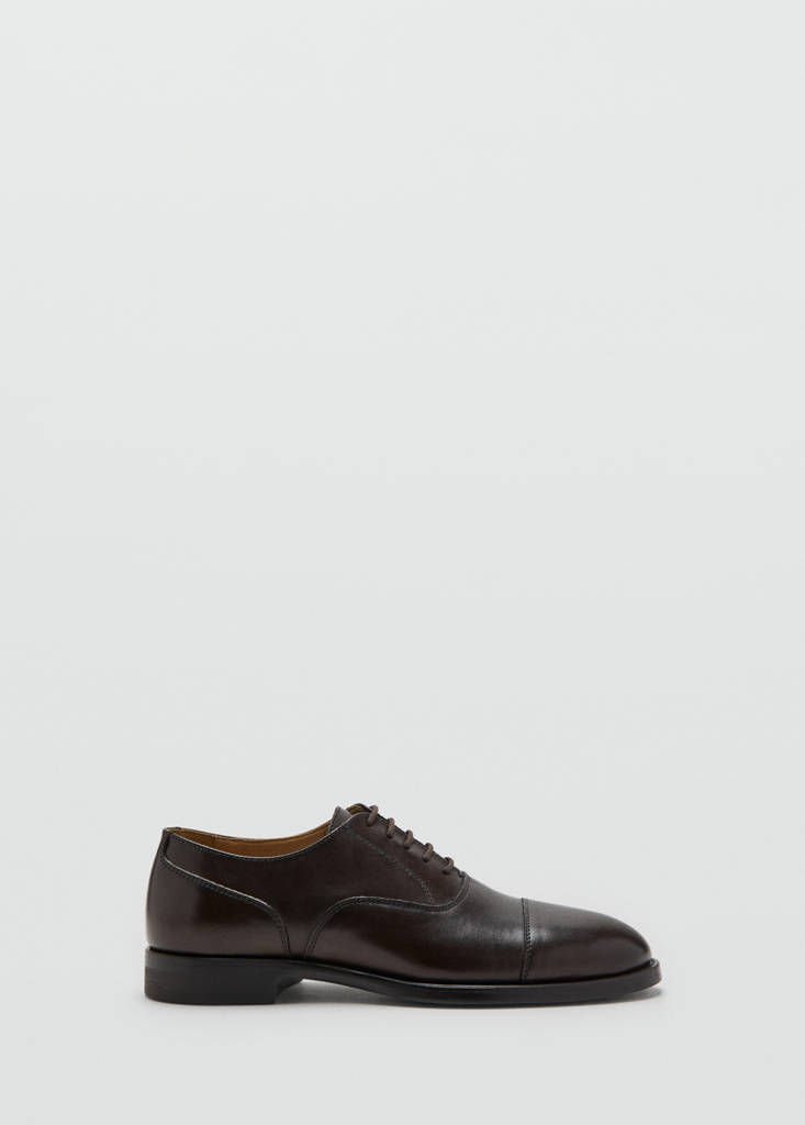 Oxford style leather shoe — Brown