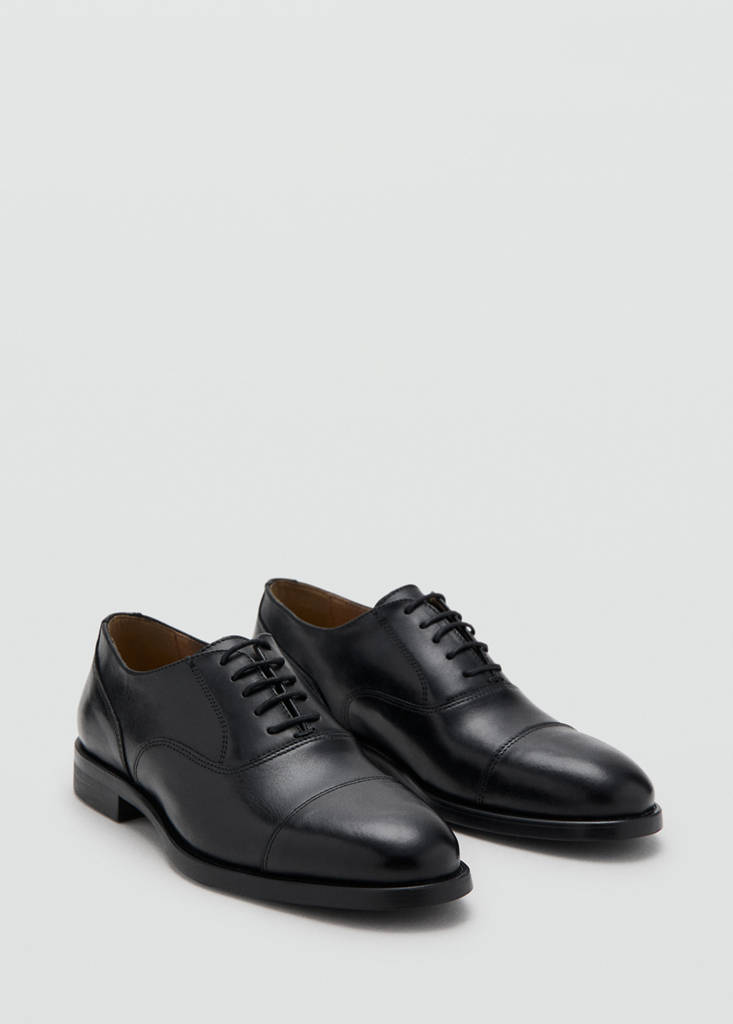 Oxford style leather shoe — Black