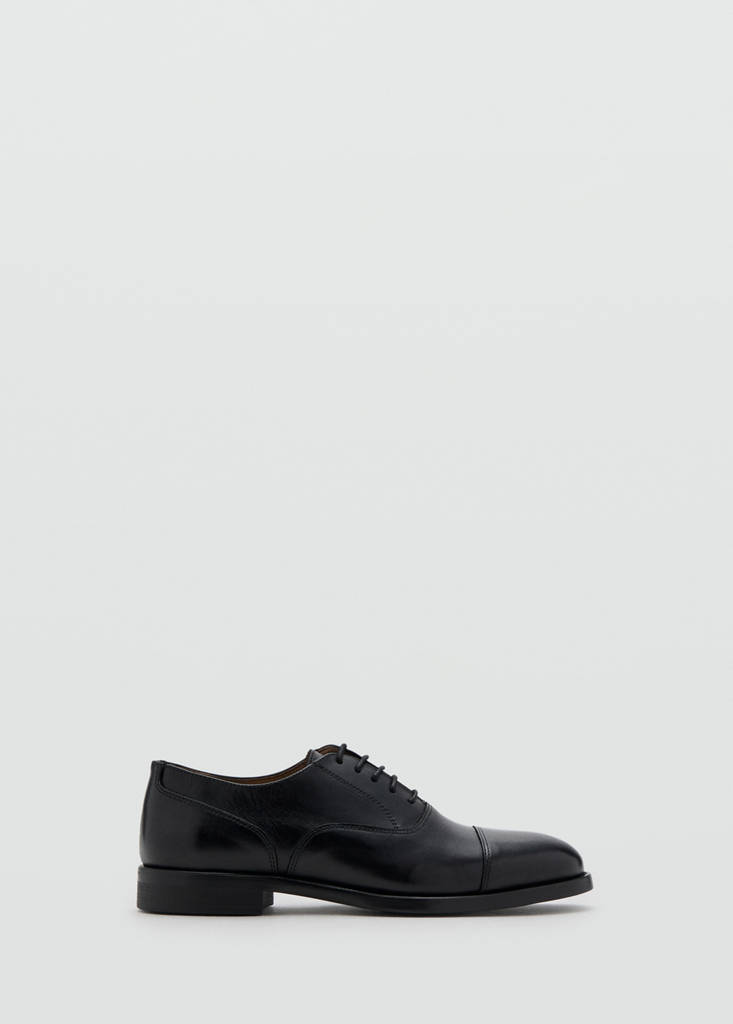 Oxford style leather shoe — Black