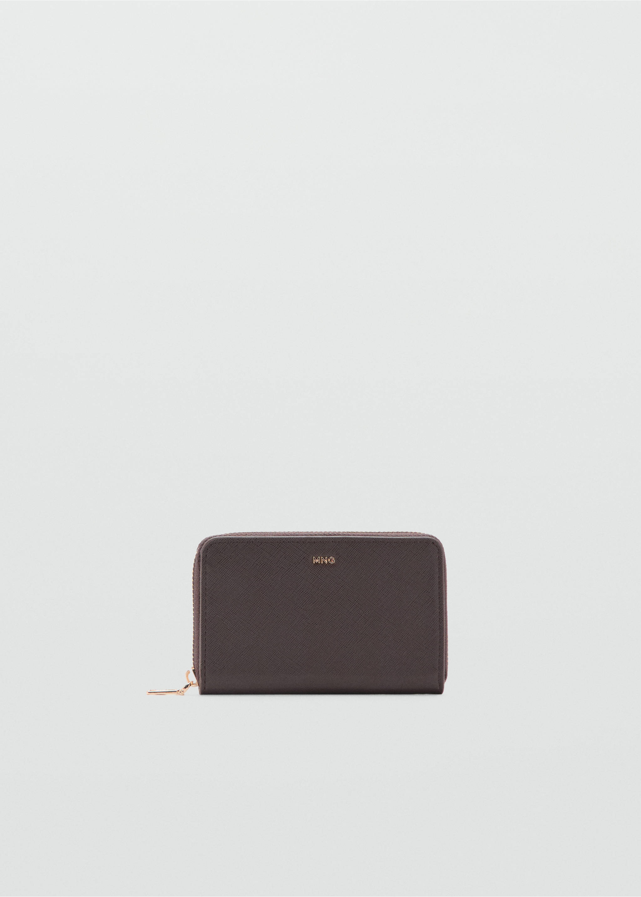 Saffiano-effect wallet - Article without model, Chocolate. Ref: 27081304-00.