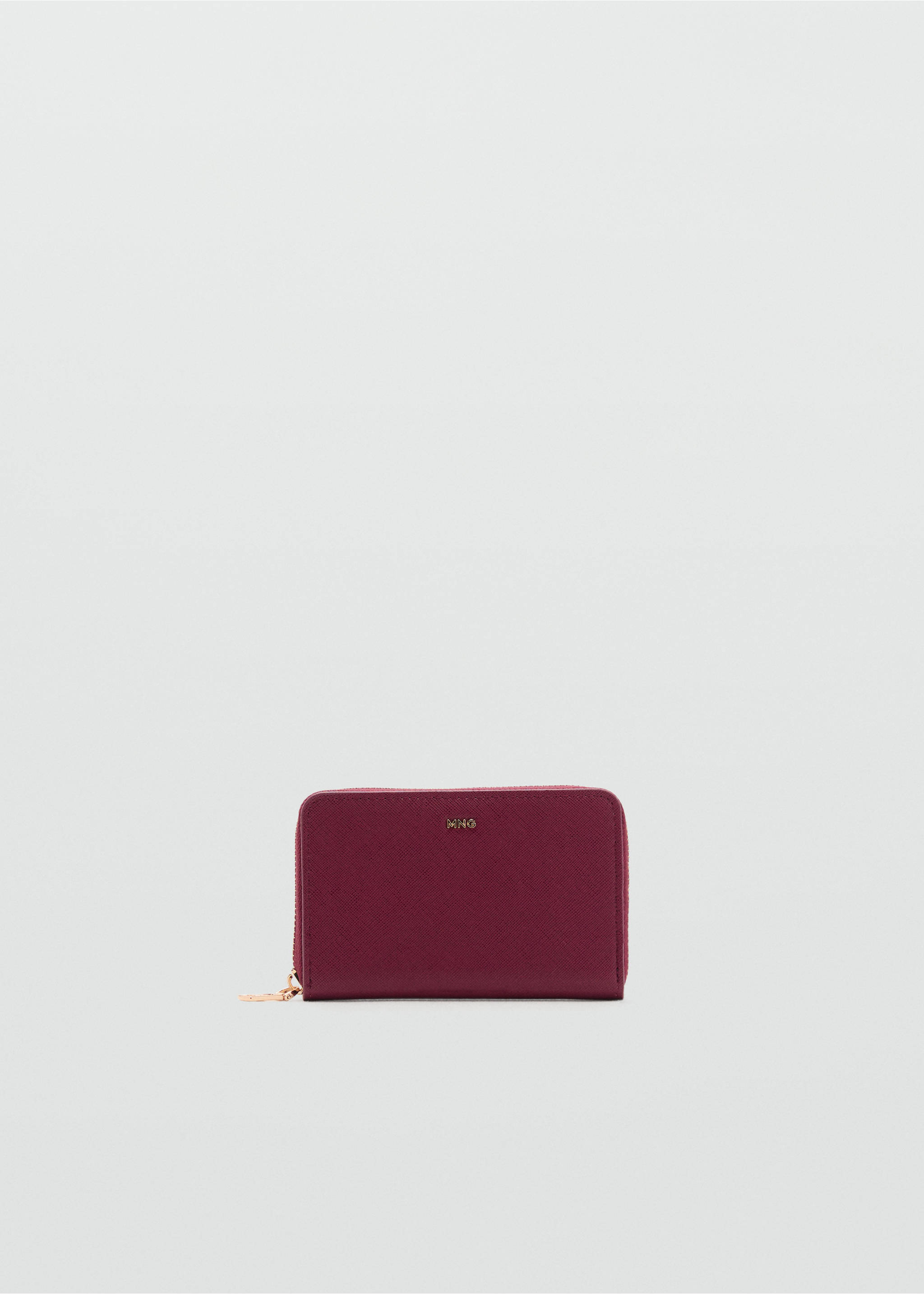 Saffiano-effect wallet - Article without model, Burgundy. Ref: 27081304-00.