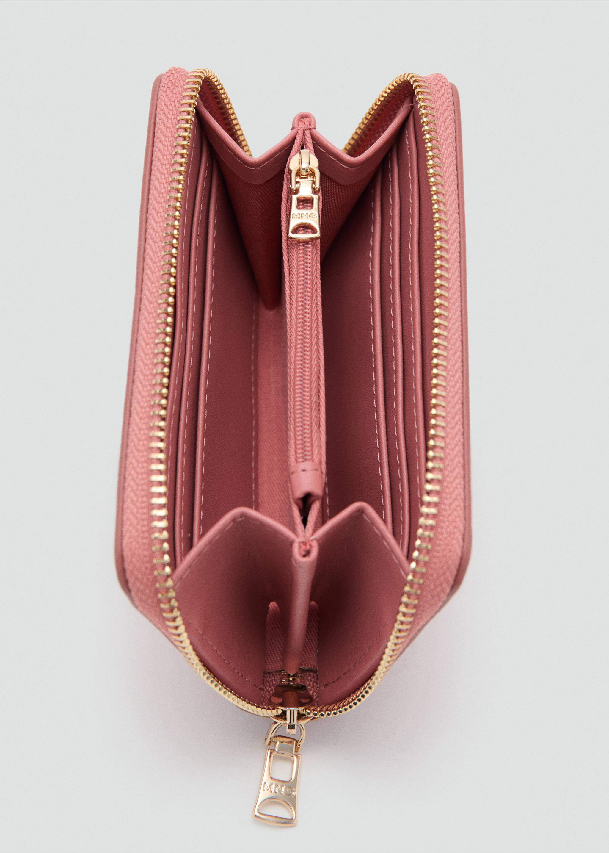 Portefeuille effet saffiano - Détail de l'article 1, Rose. Ref: 27081304-00.