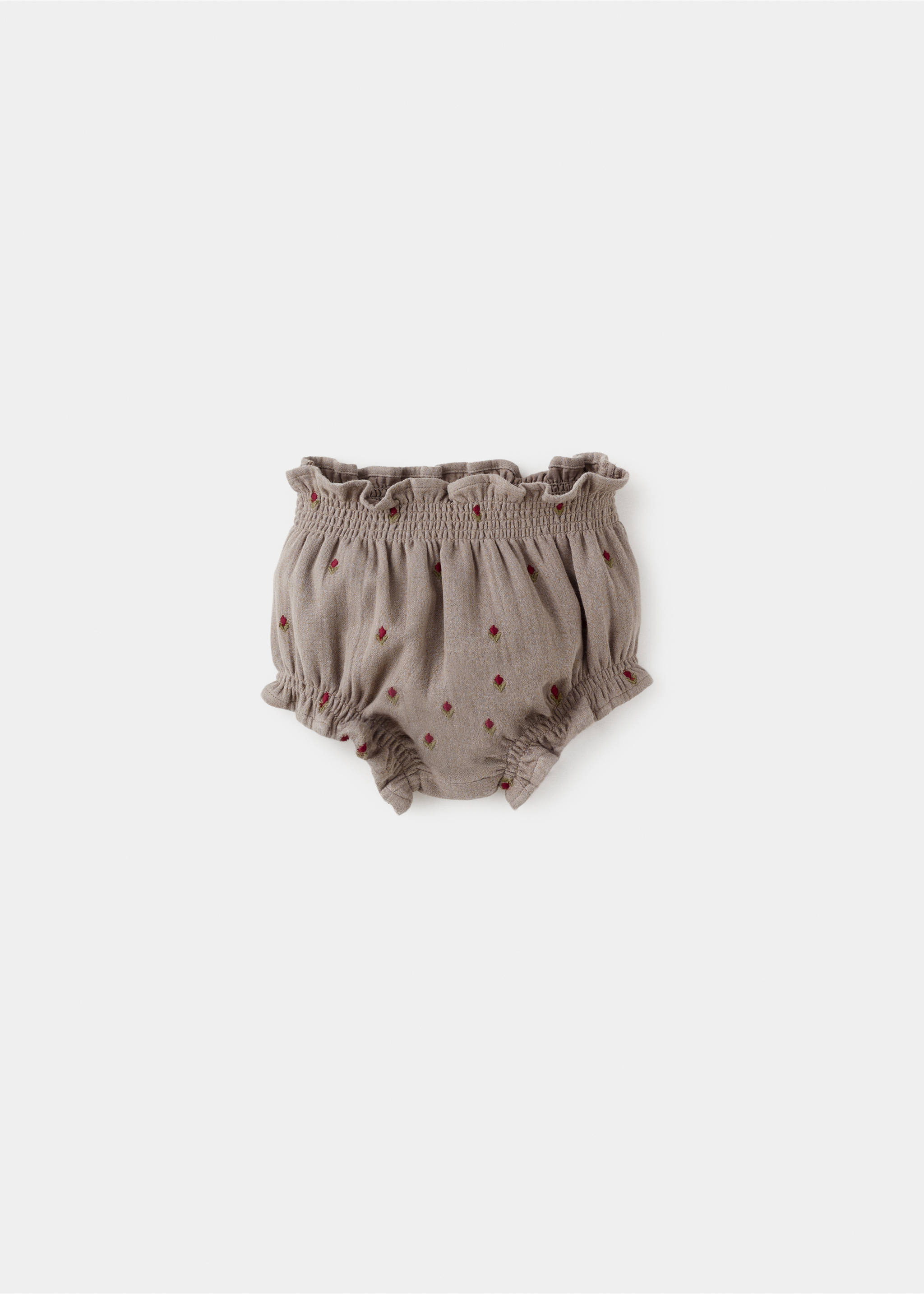 Embroidered floral baby romper - Article without model, Brown. Ref: 27081308-00.