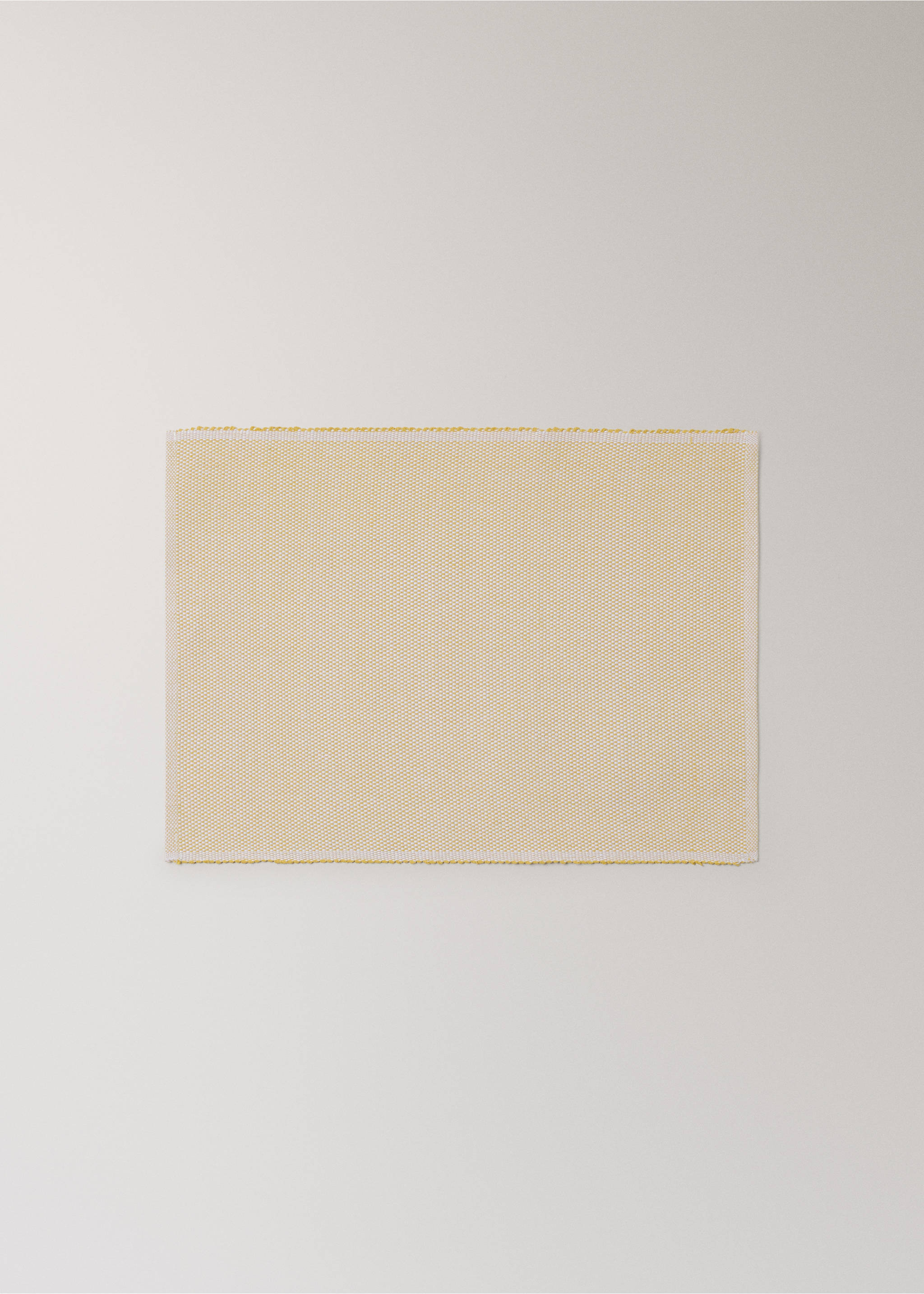 Cotton melange effect table mat - Article without model, Yellow. Ref: 27081309-00.