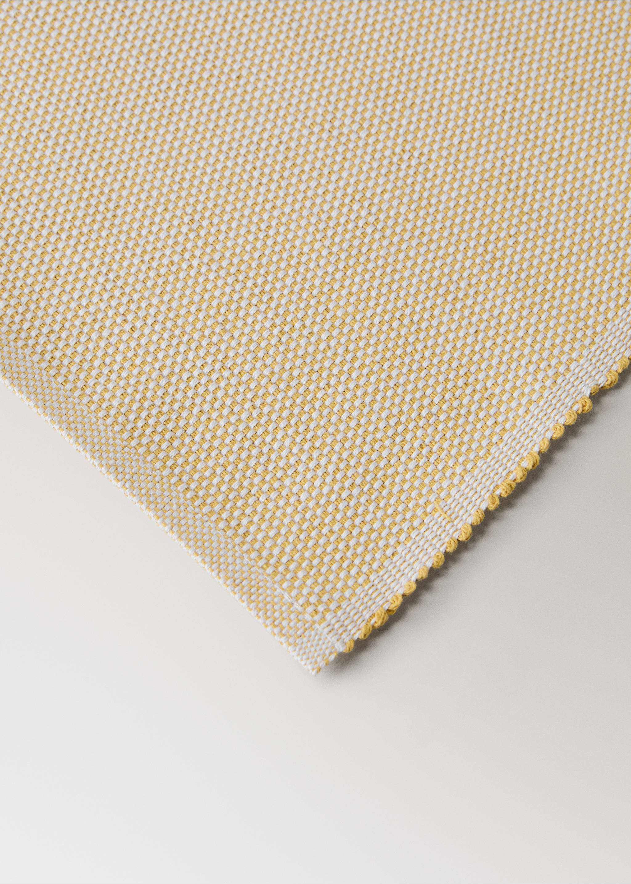 Cotton melange effect table mat - Details of the article 2, Yellow. Ref: 27081309-00.