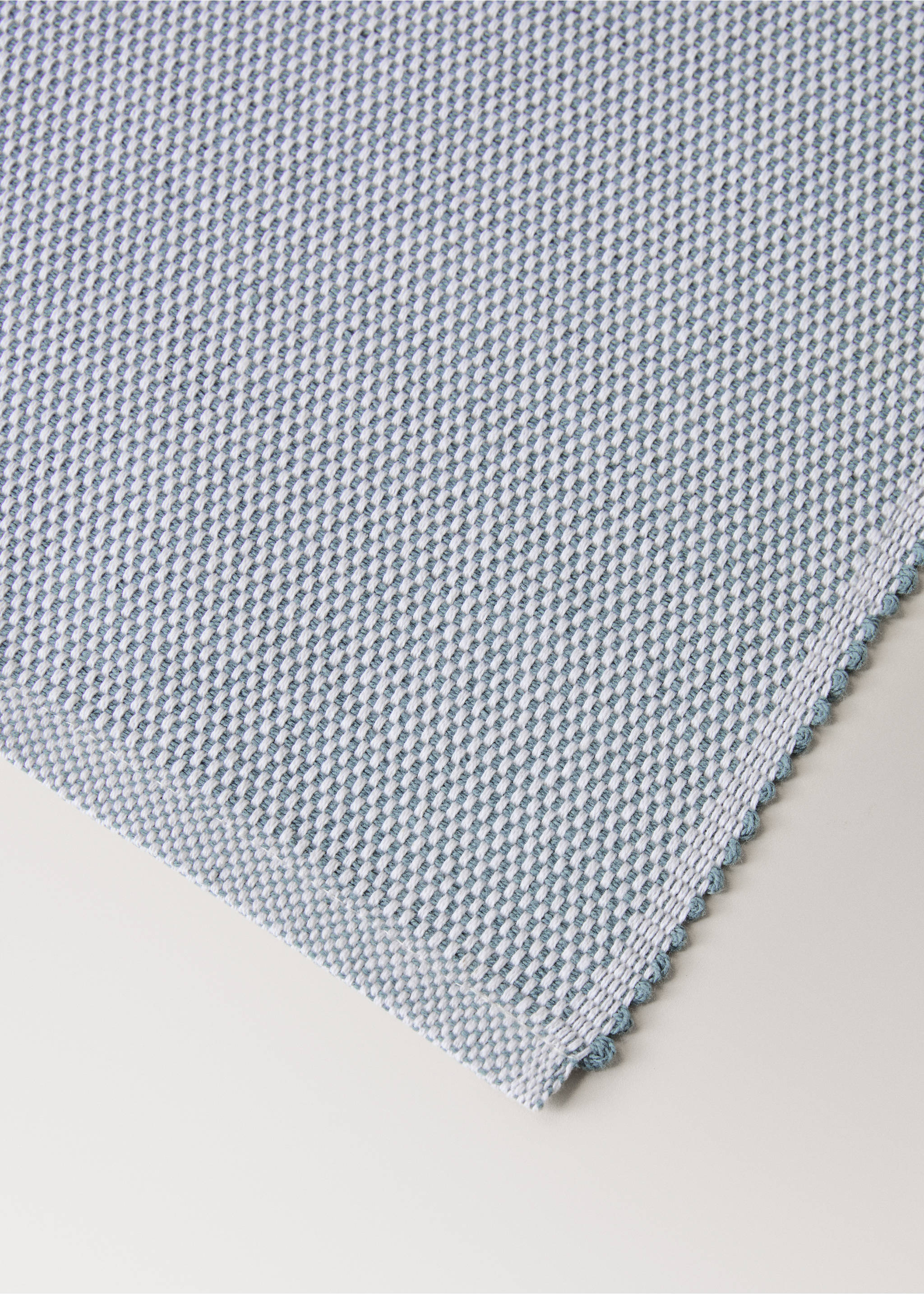 Bordbrikke i bomull med spettet effekt - Artikkeldetalj 2, Blå. Ref: 27081309-00.