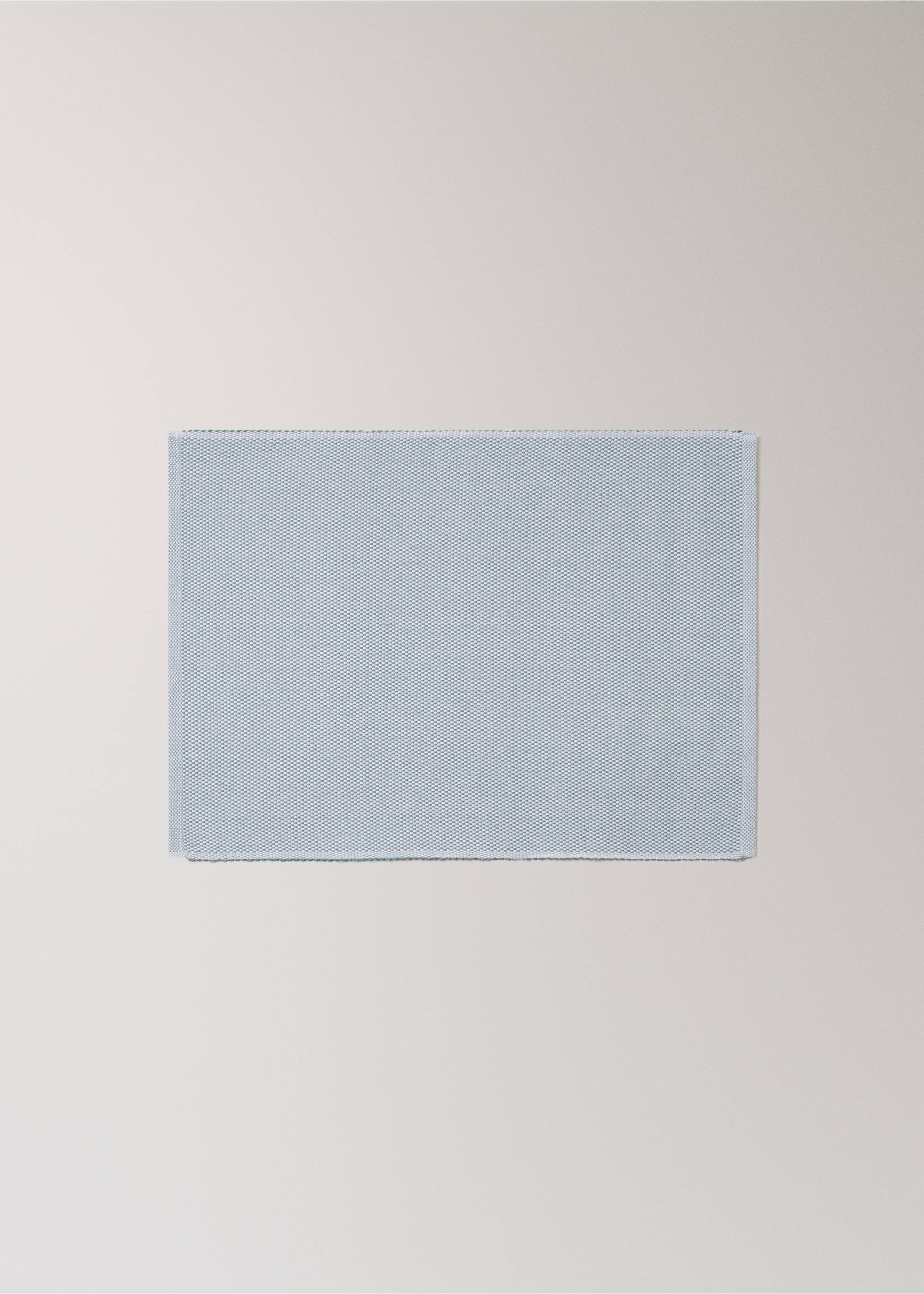 Cotton melange effect table mat - Article without model, Blue. Ref: 27081309-00.