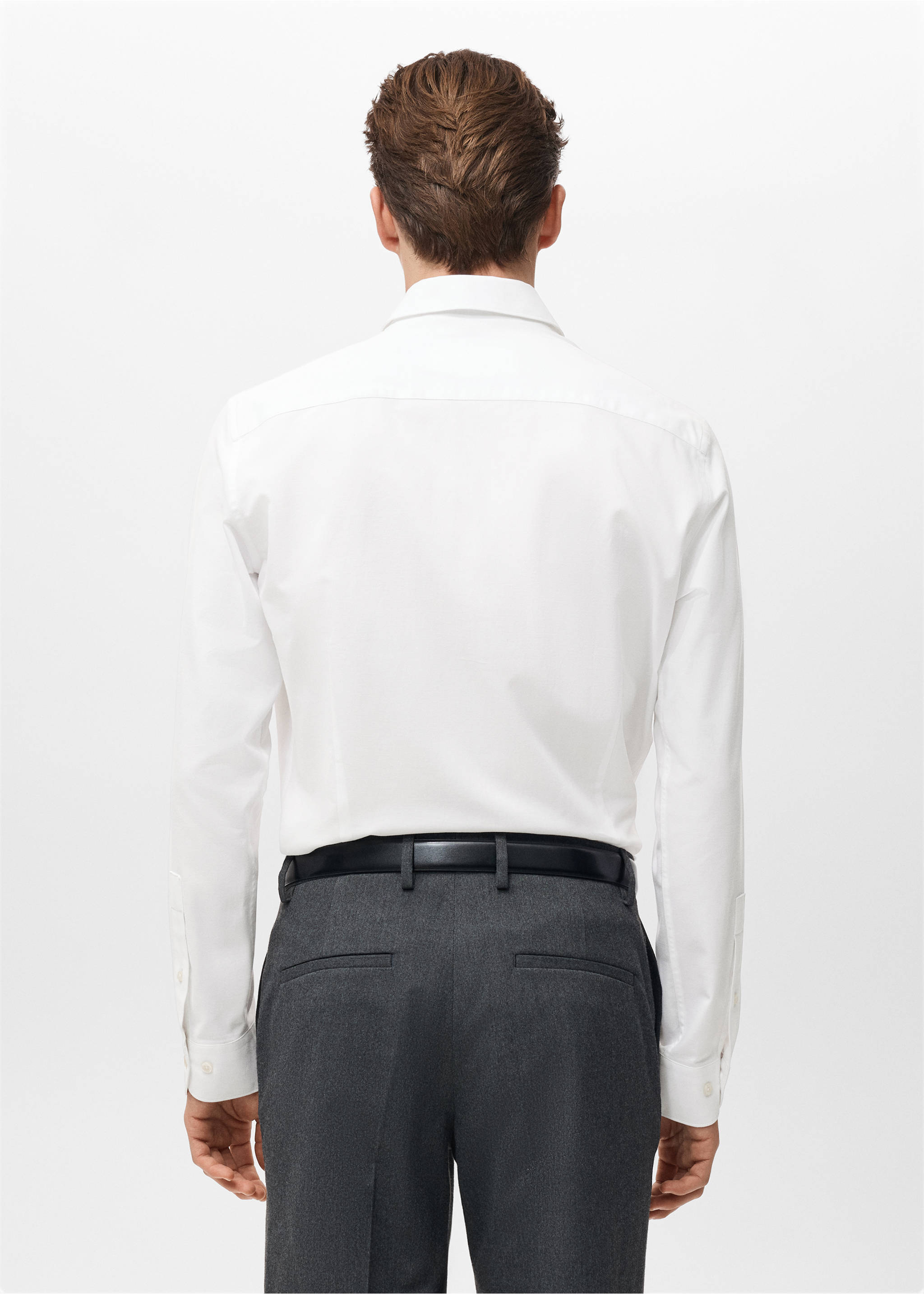 Slim Fit-Hemd aus 100 % Baumwolle - Rückseite des Artikels, Weiß. Ref: 27081310-00.
