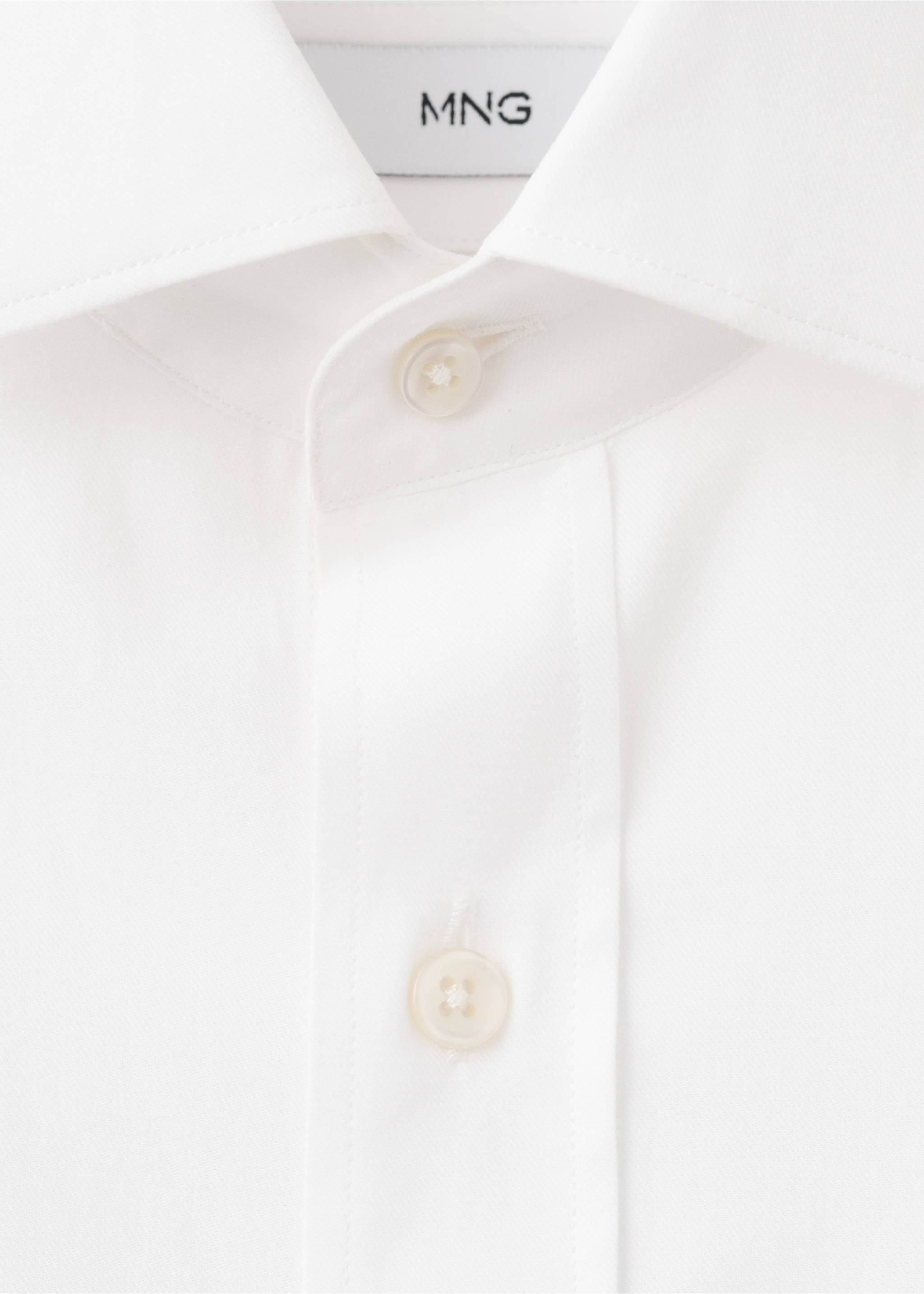 Slim Fit-Hemd aus 100 % Baumwolle - Detail des Artikels 8, Weiß. Ref: 27081310-00.
