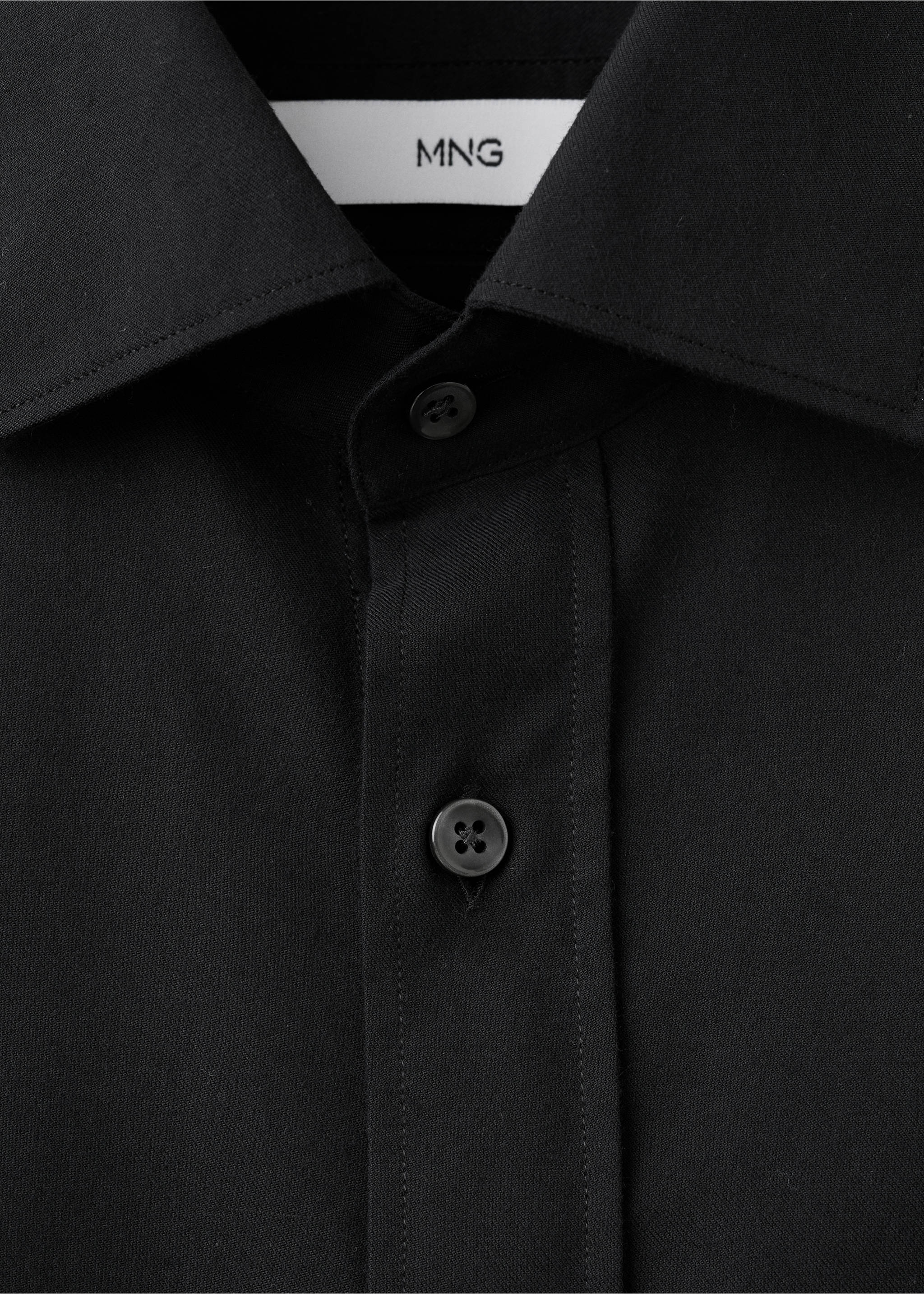 Camisa 100% algodón slim fit - Detalle del artículo 8, Negro. Ref: 27081310-00.