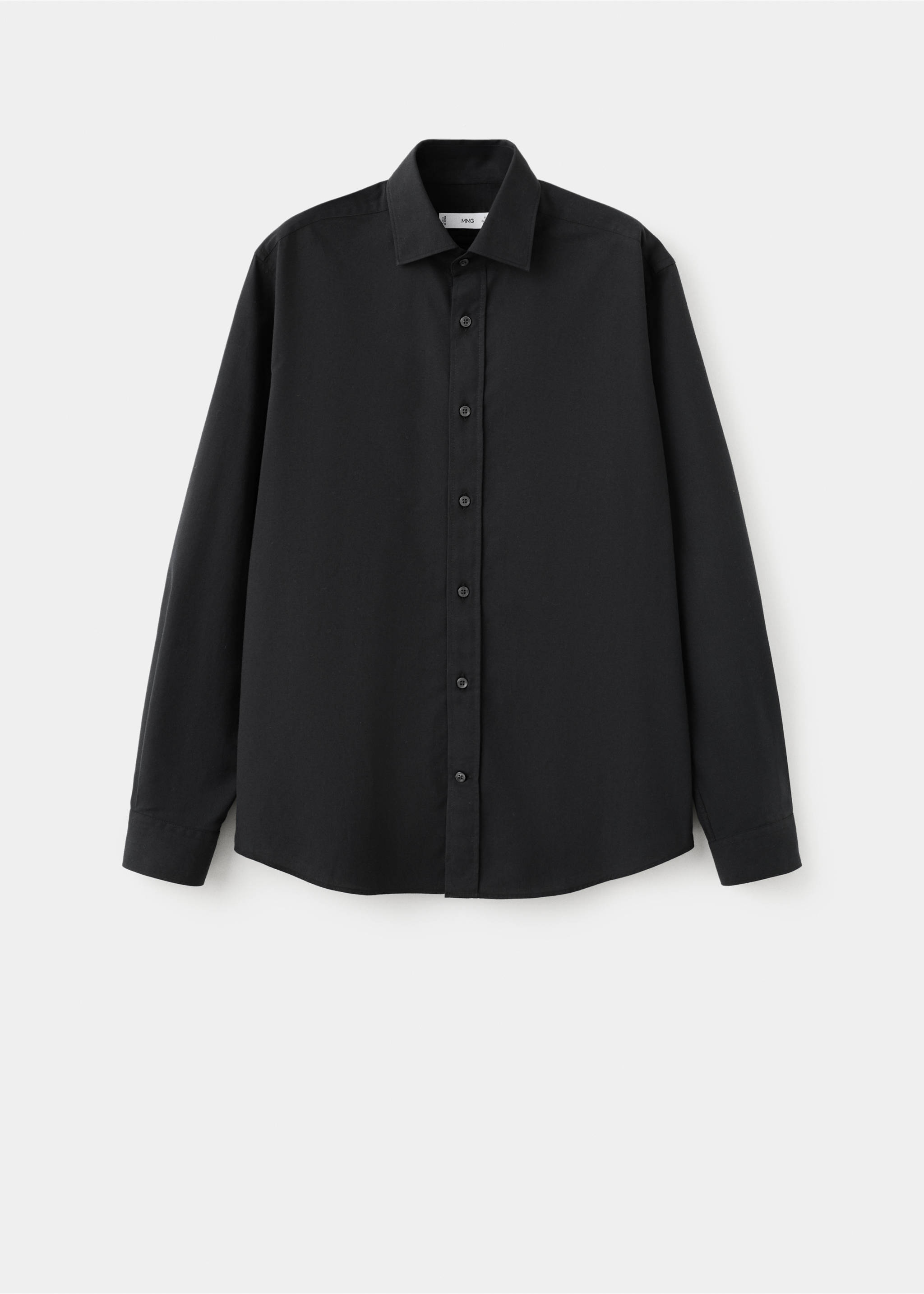 100% cotton slim-fit shirt - Article without model, Black. Ref: 27081310-00.