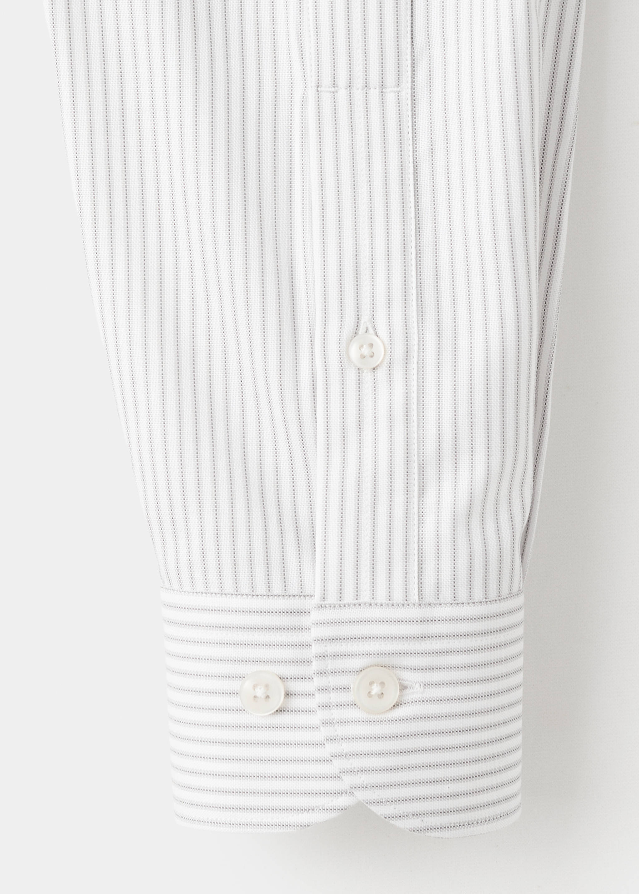 100% cotton slim-fit striped shirt - Details of the article 0