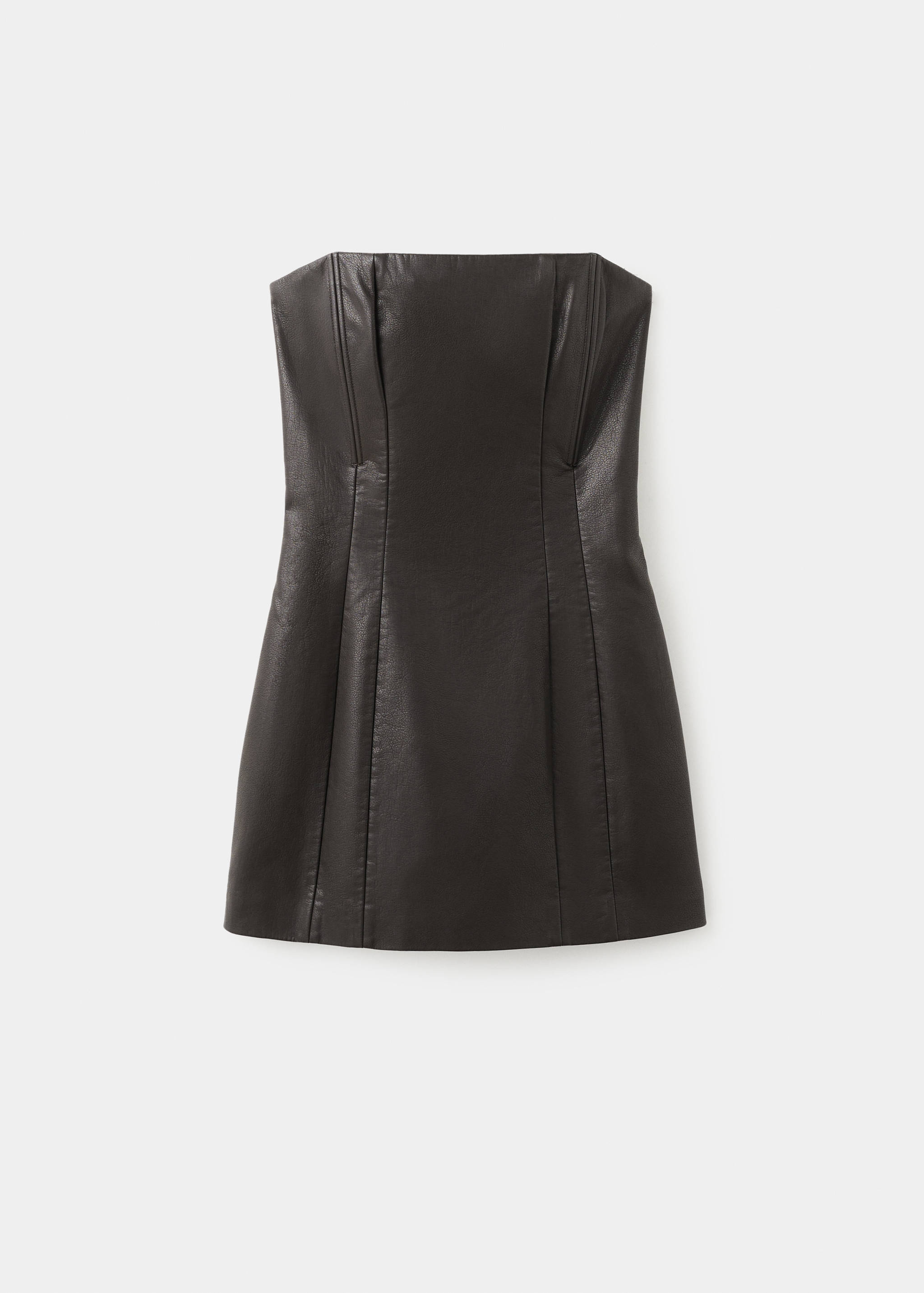 Short faux-leather dress - Article without model