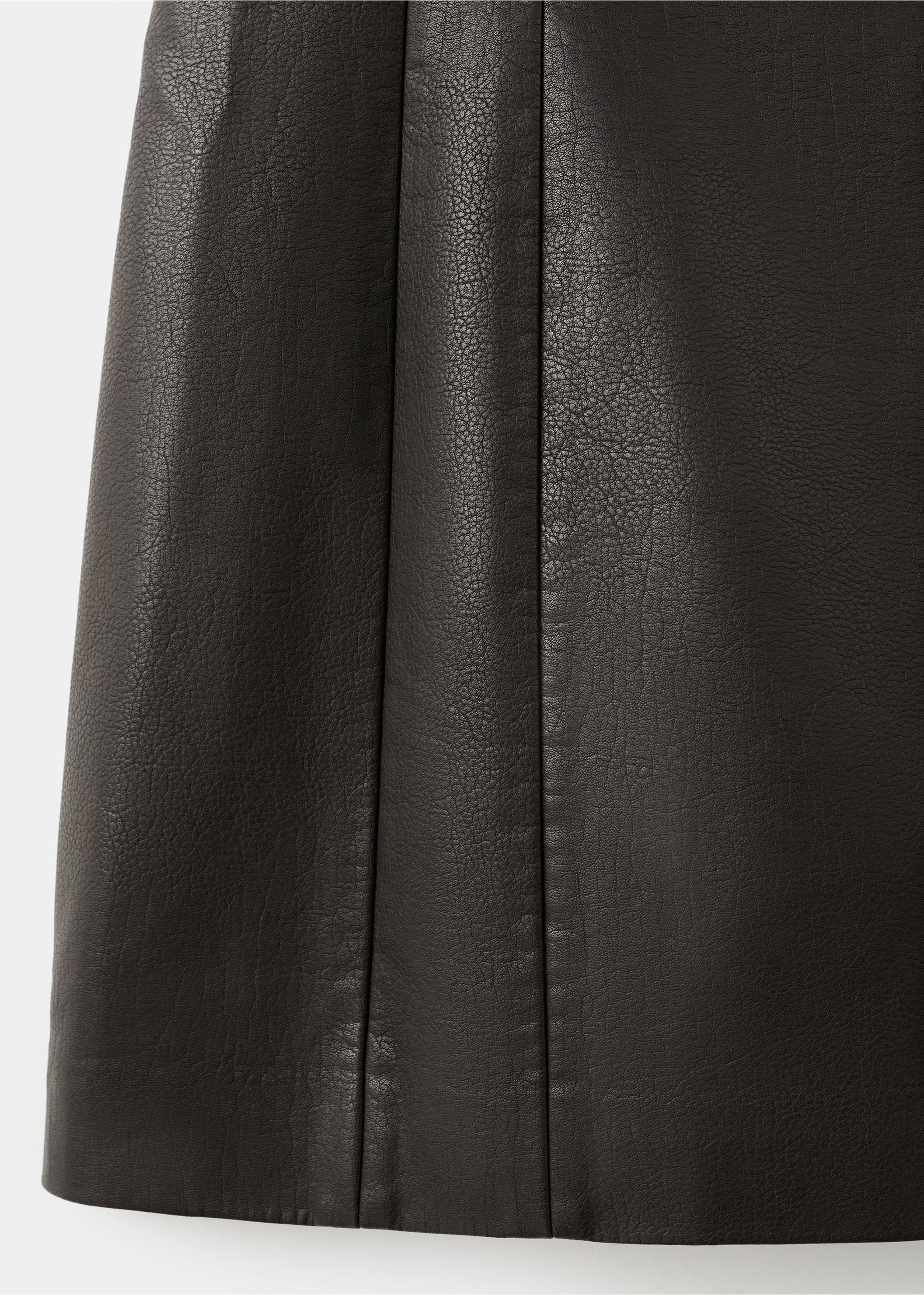 Short faux-leather dress - Details of the article 0, Chocolate. Ref: 27081314-00.