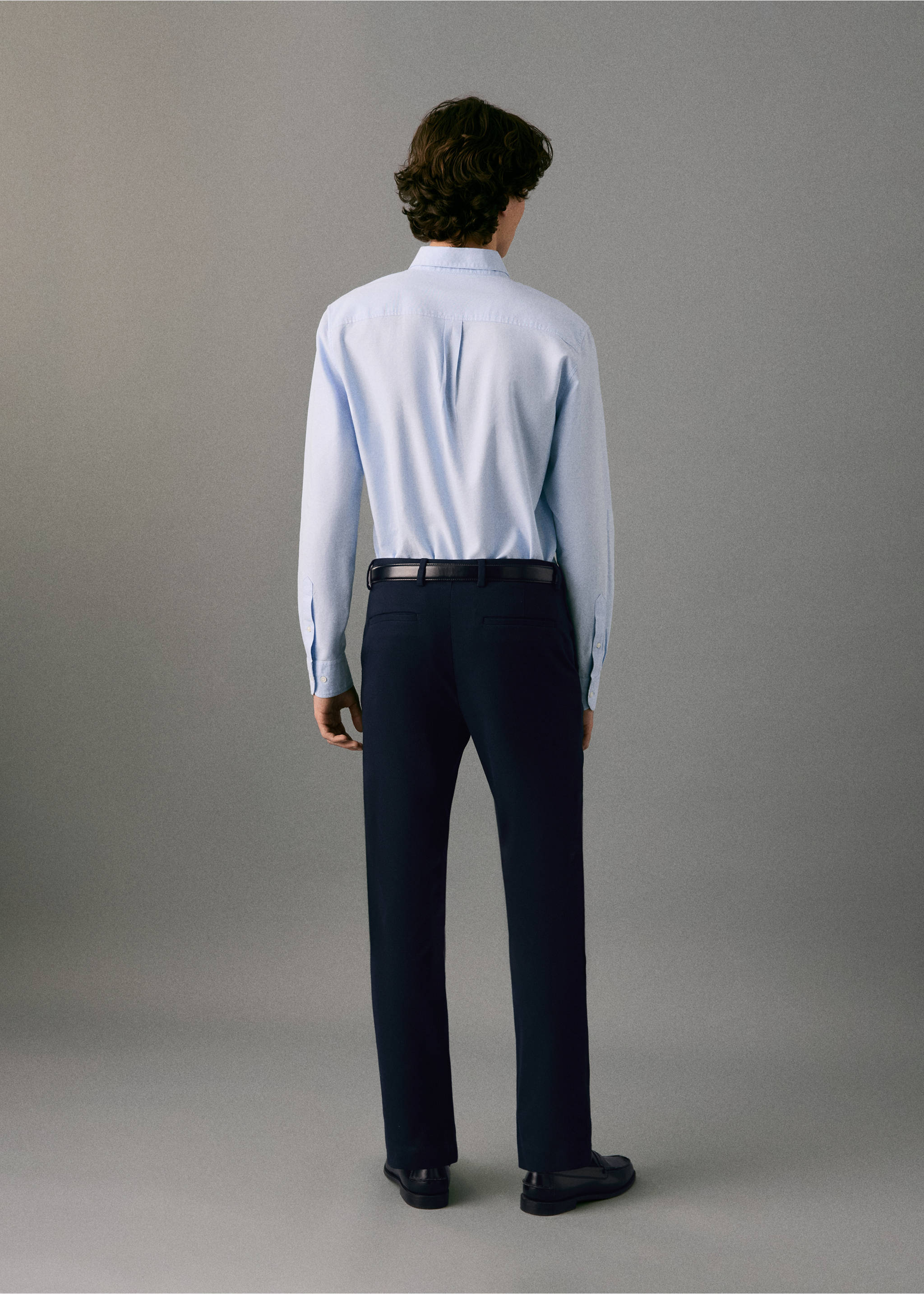 Pantalón traje recto - Reverso del artículo, Azul marino. Ref: 27081315-00.