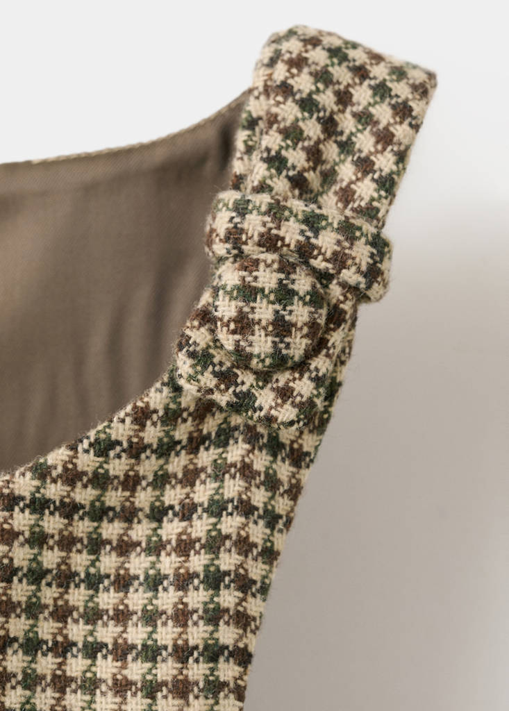 Houndstooth wool-blend dress — Medium Brown