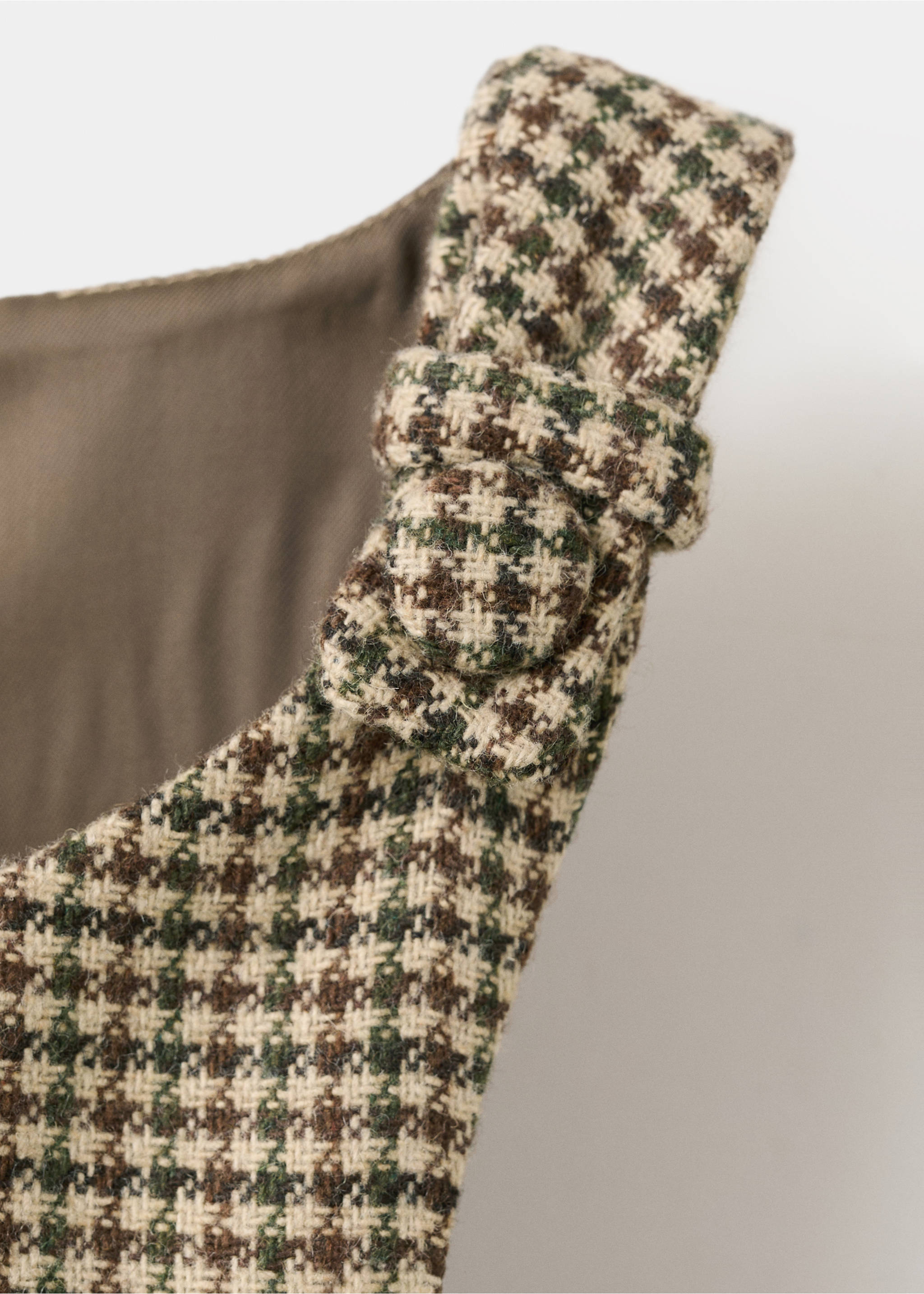 Houndstooth wool-blend dress - Details of the article 8, Medium Brown. Ref: 27081318-00.