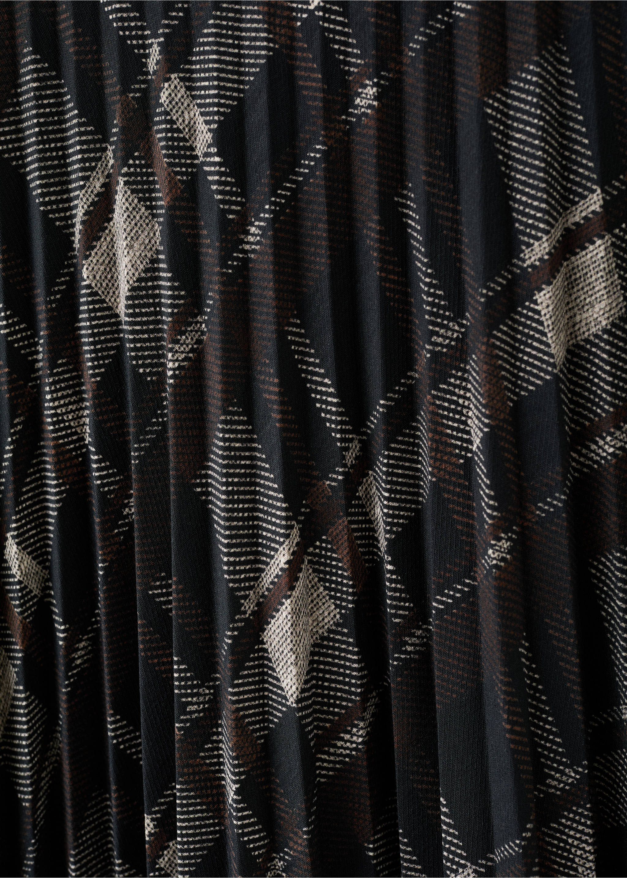 Checked long skirt - Details of the article 0, Brown. Ref: 27081319-00.