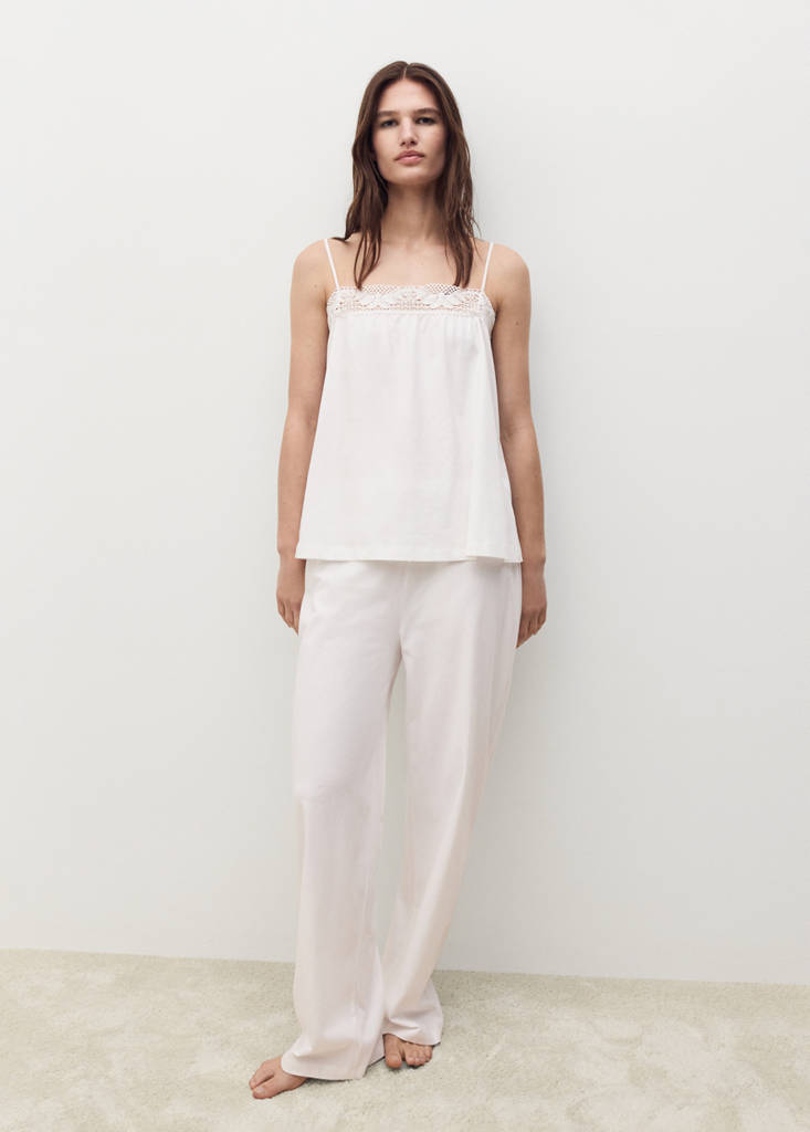 Cotton top with lace straps