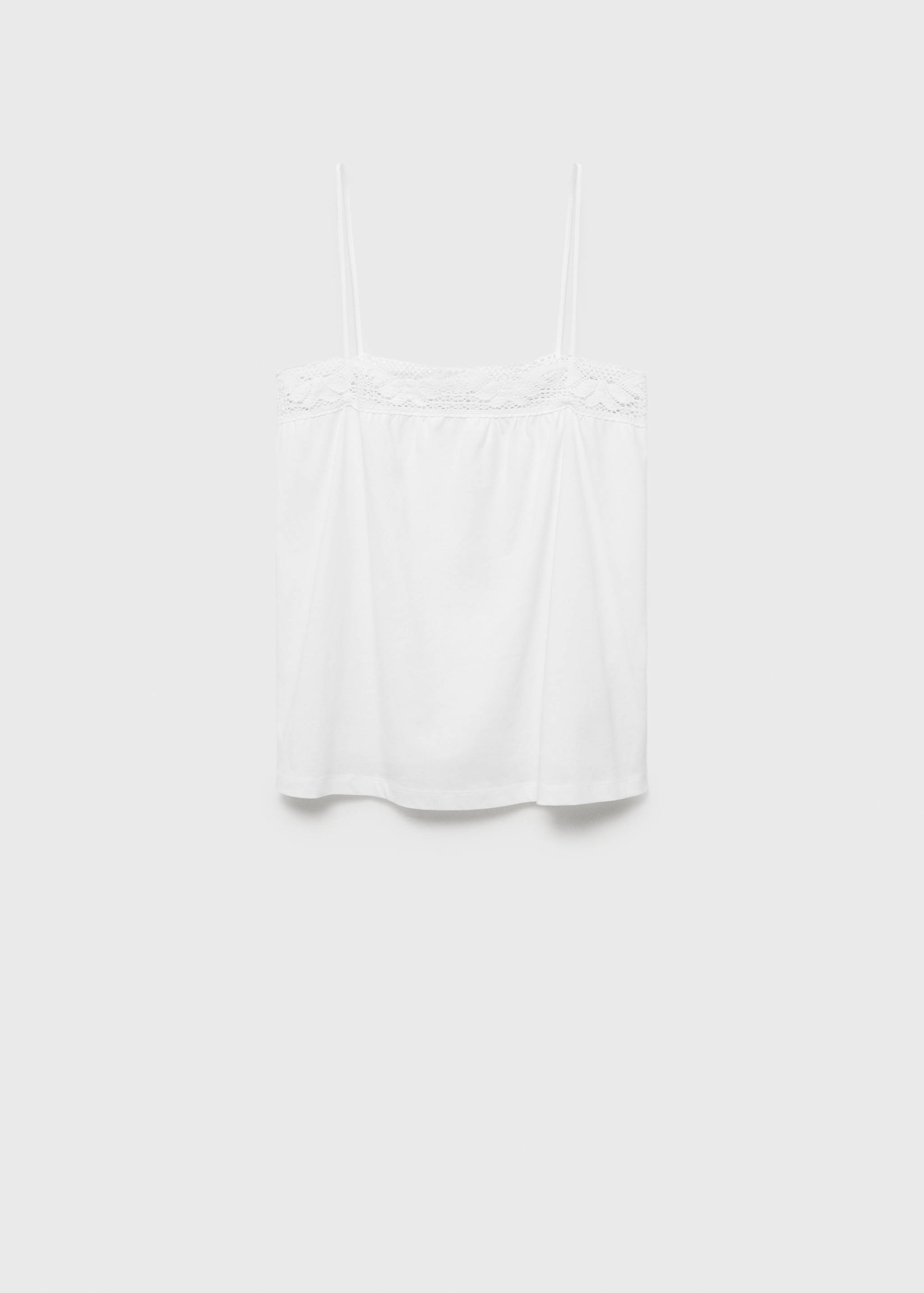 Top de algodão com alças de renda - Artigo sem modelo