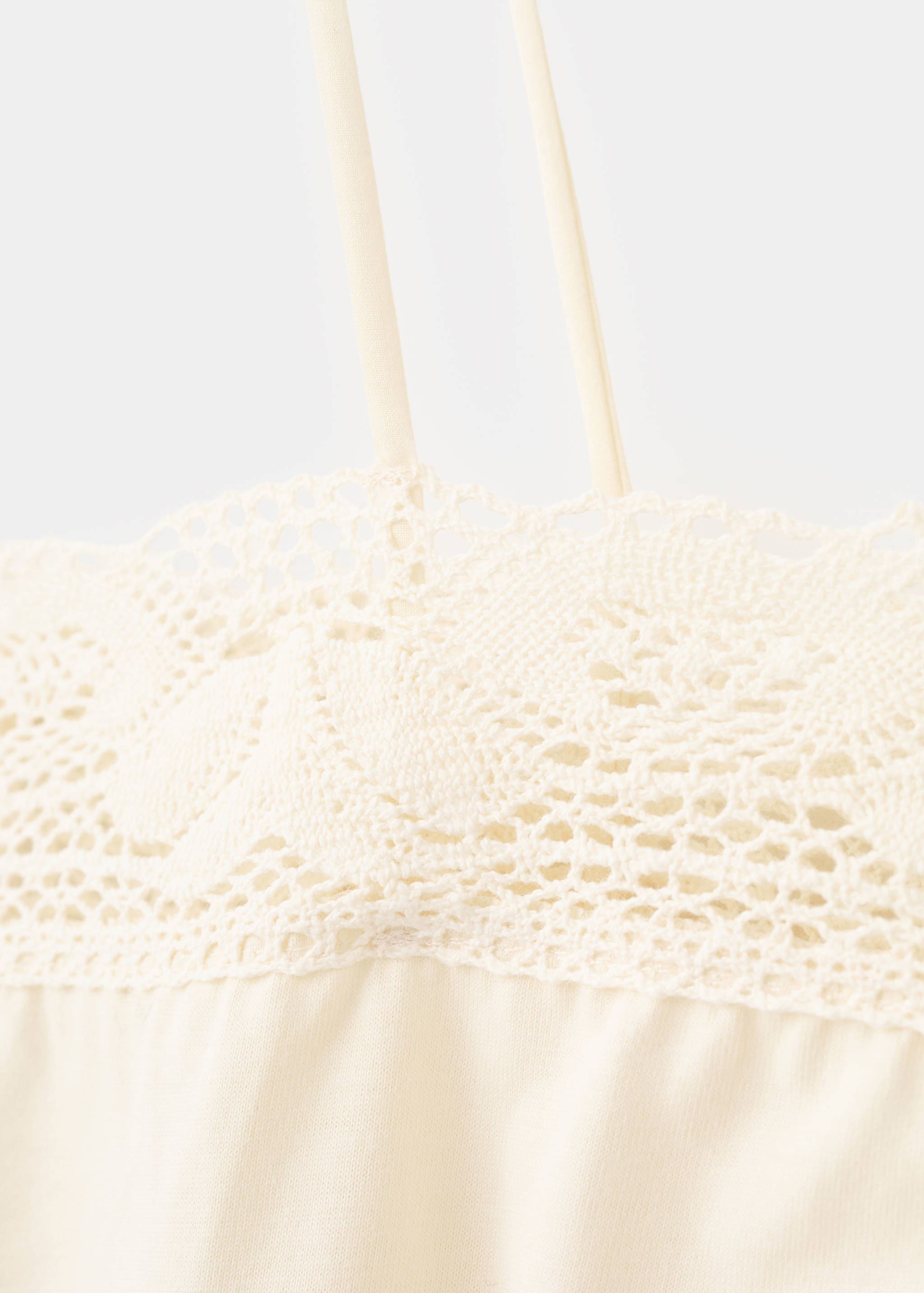 Cotton top with lace straps - Details of the article 0