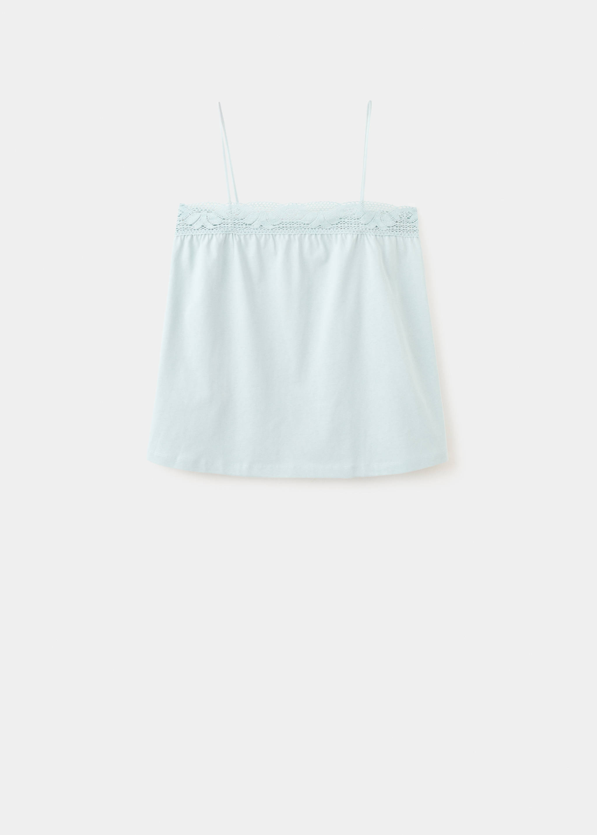 Top de algodão com alças de renda - Artigo sem modelo
