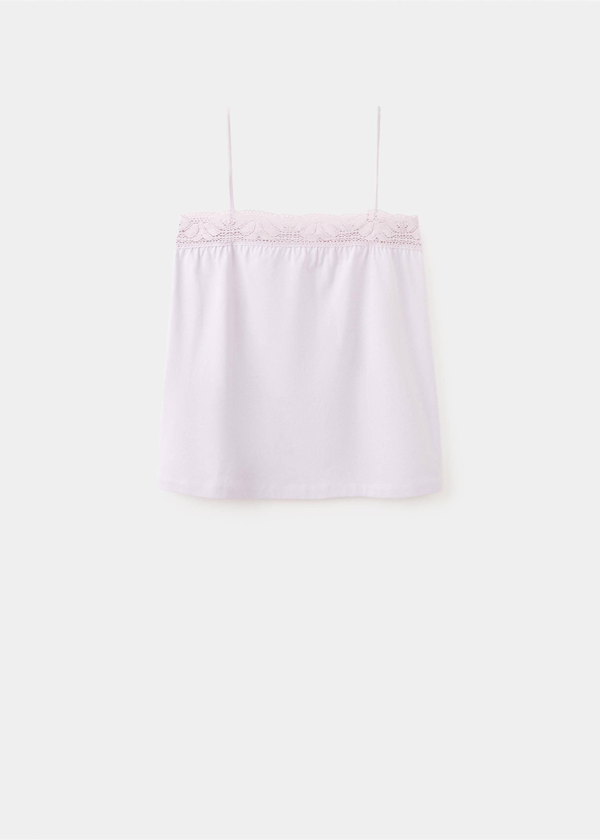 Top coton bretelles dentelle - Article sans modèle, Lilas. Ref: 27081321-00.