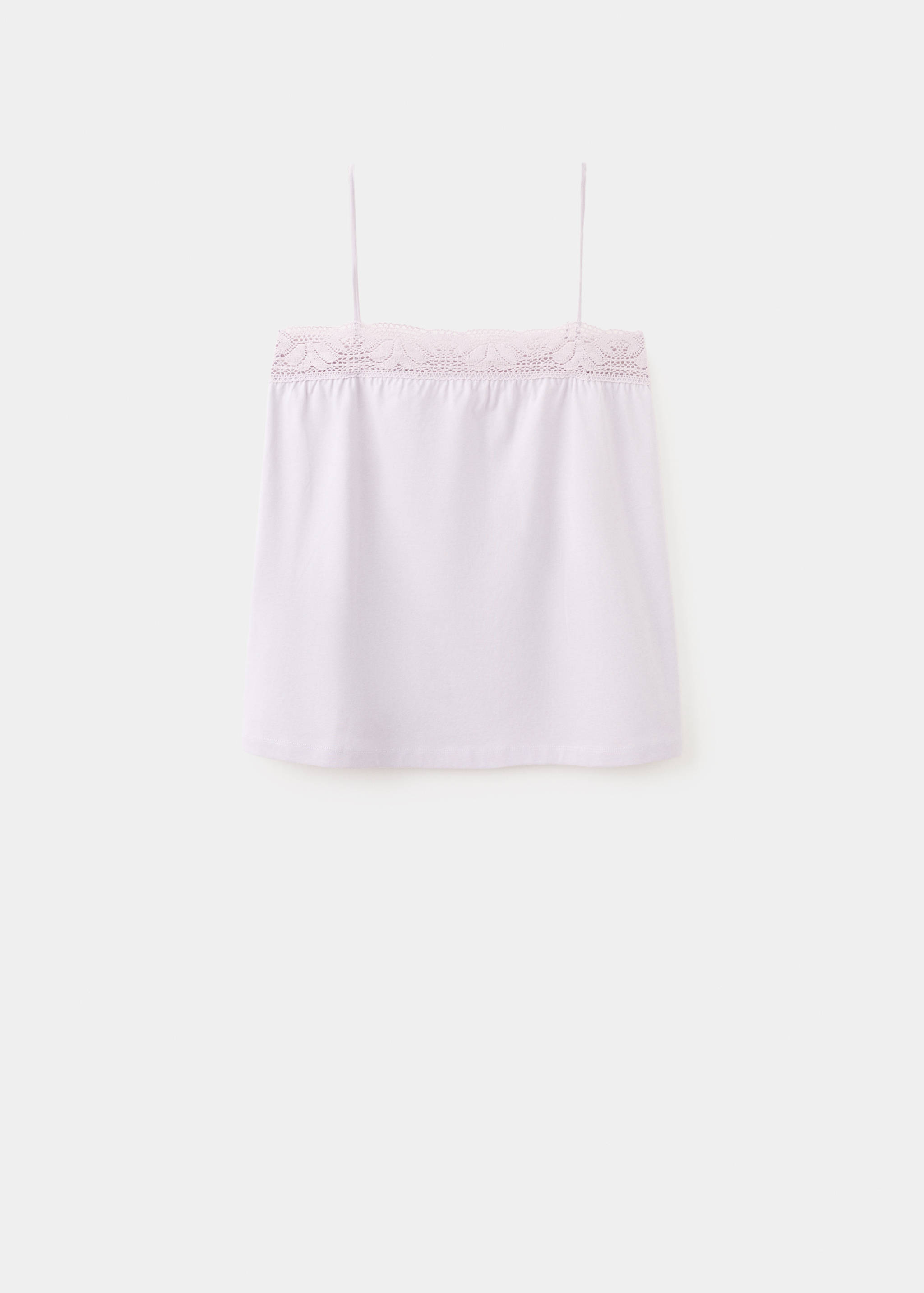 Top de algodão com alças de renda - Artigo sem modelo