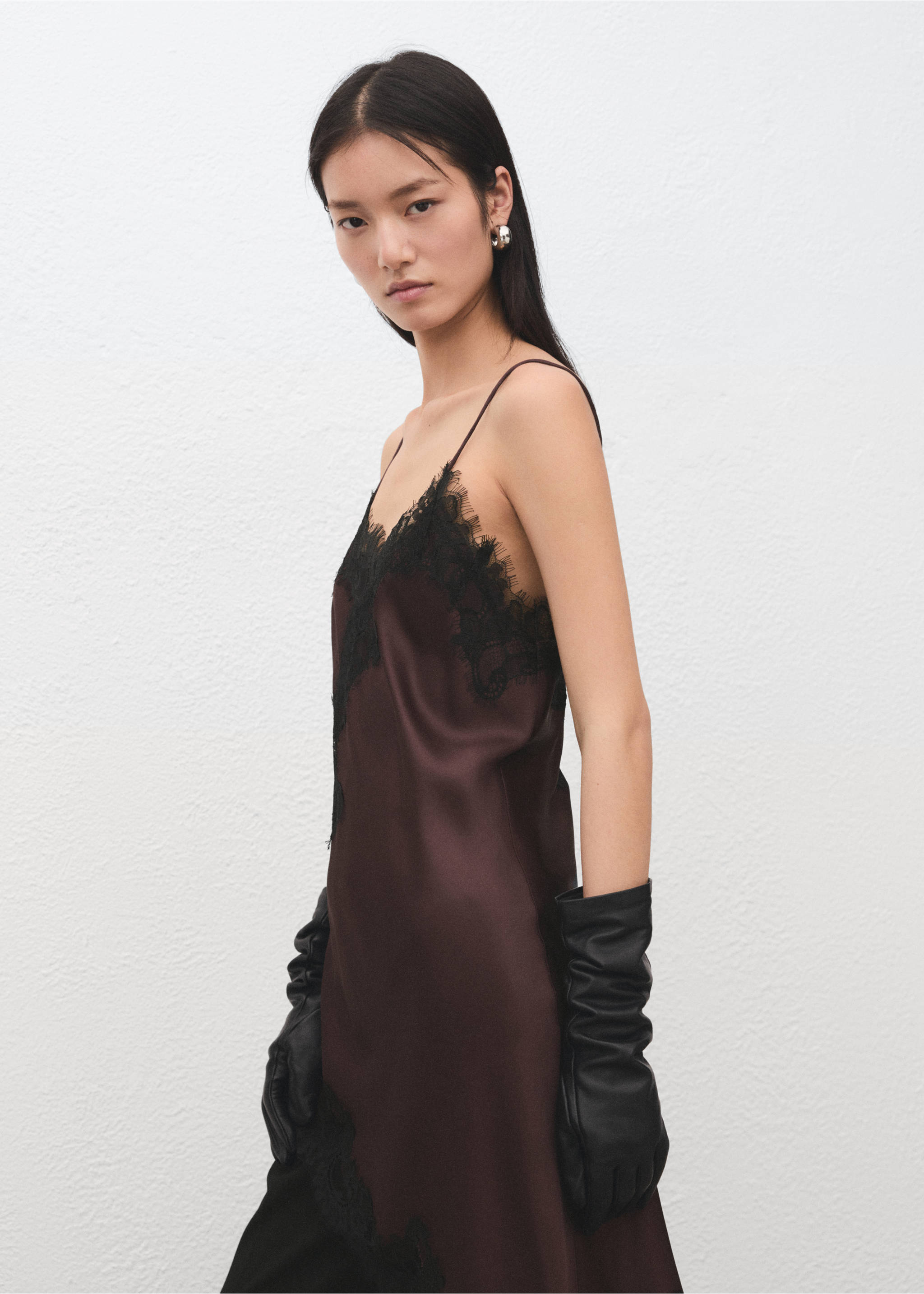 Lace top - Medium plane, Burgundy. Ref: 27081326-00.