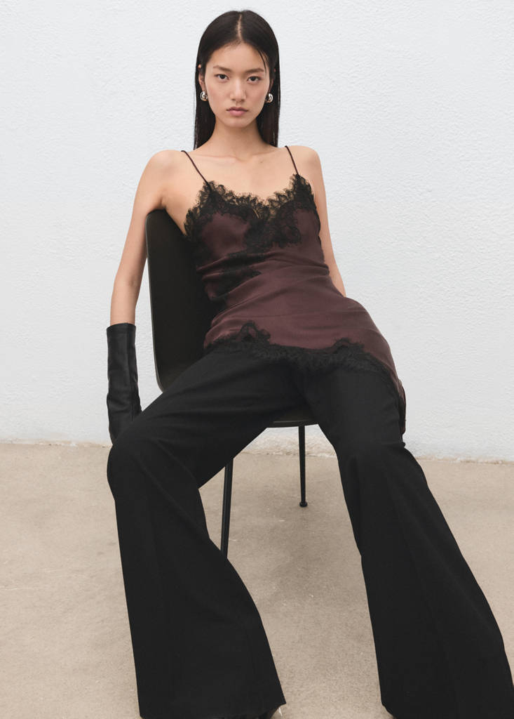 Lace top — Burgundy