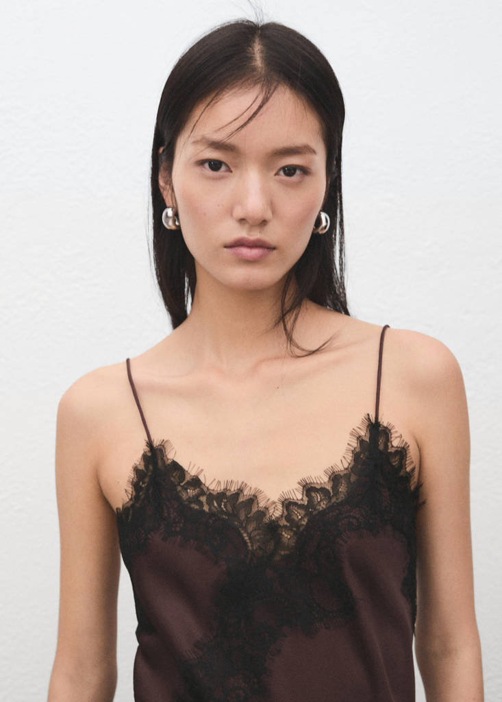 Lace top — Burgundy