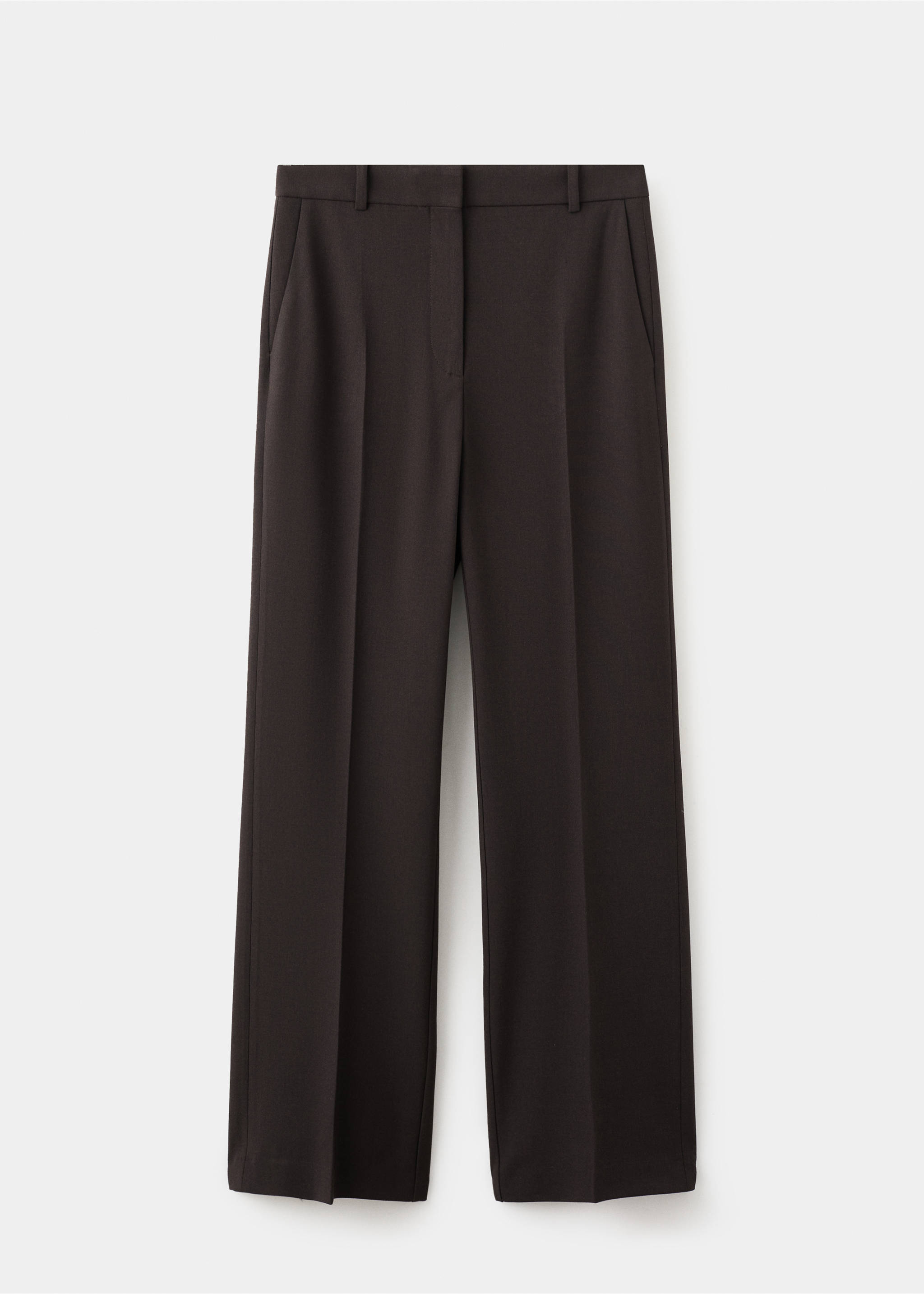 Straight-fit suit trousers - Article without model, Chocolate. Ref: 27081328-00.