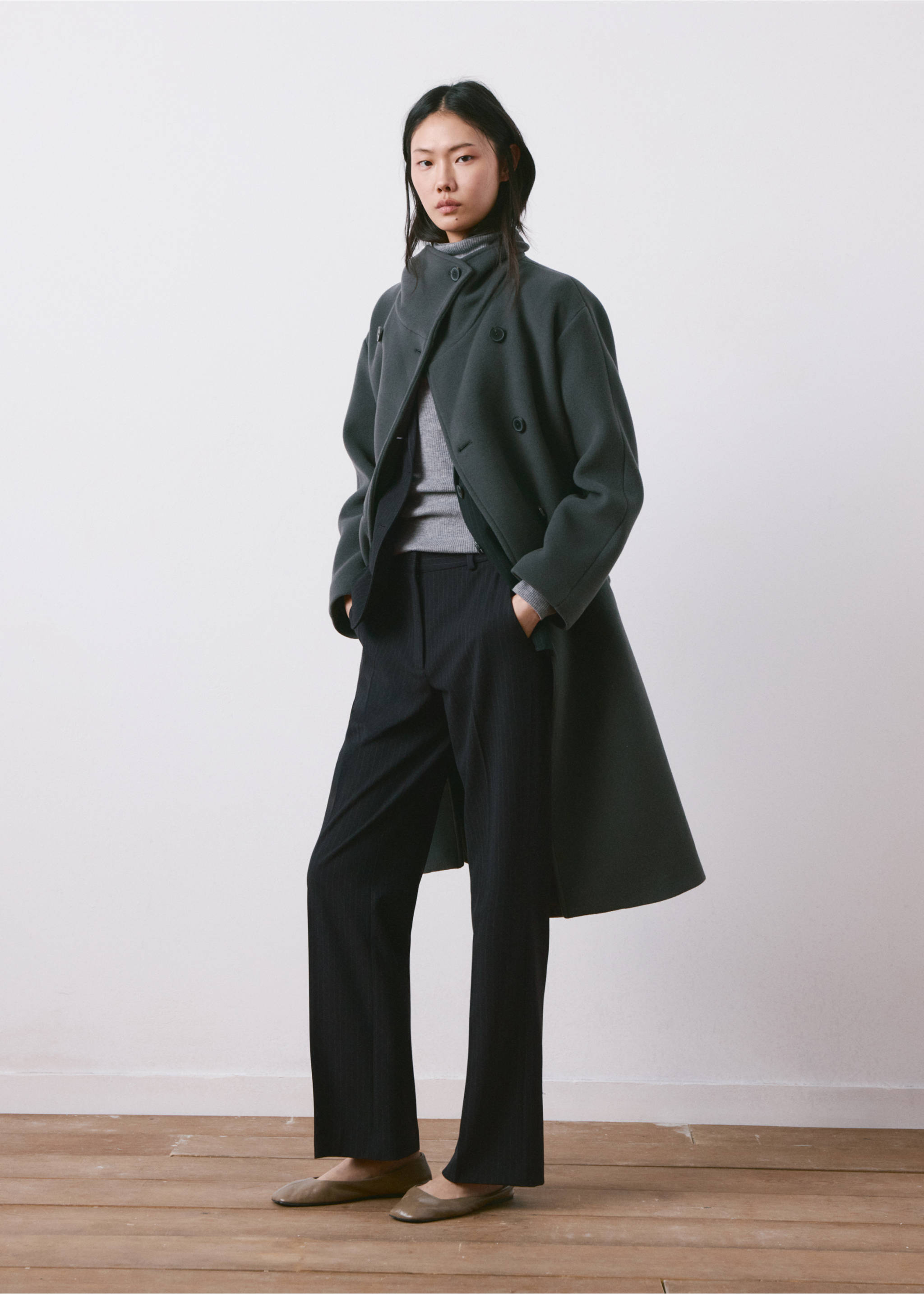 Straight-fit suit trousers - General plane, Dark Navy. Ref: 27081328-00.