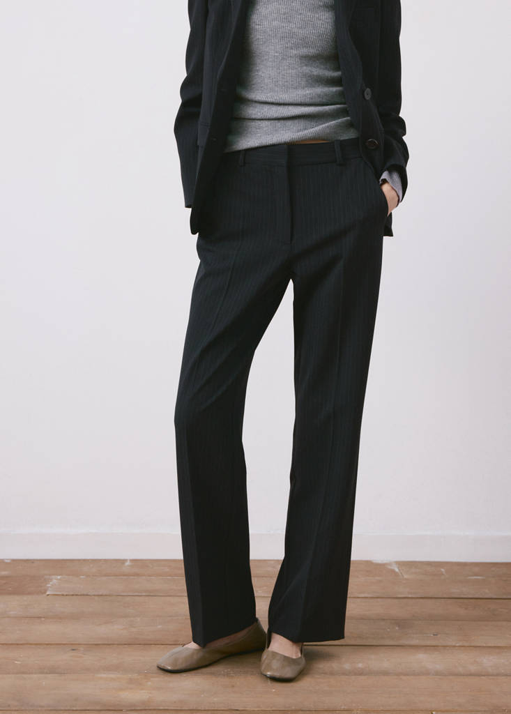 Straight-fit suit pants