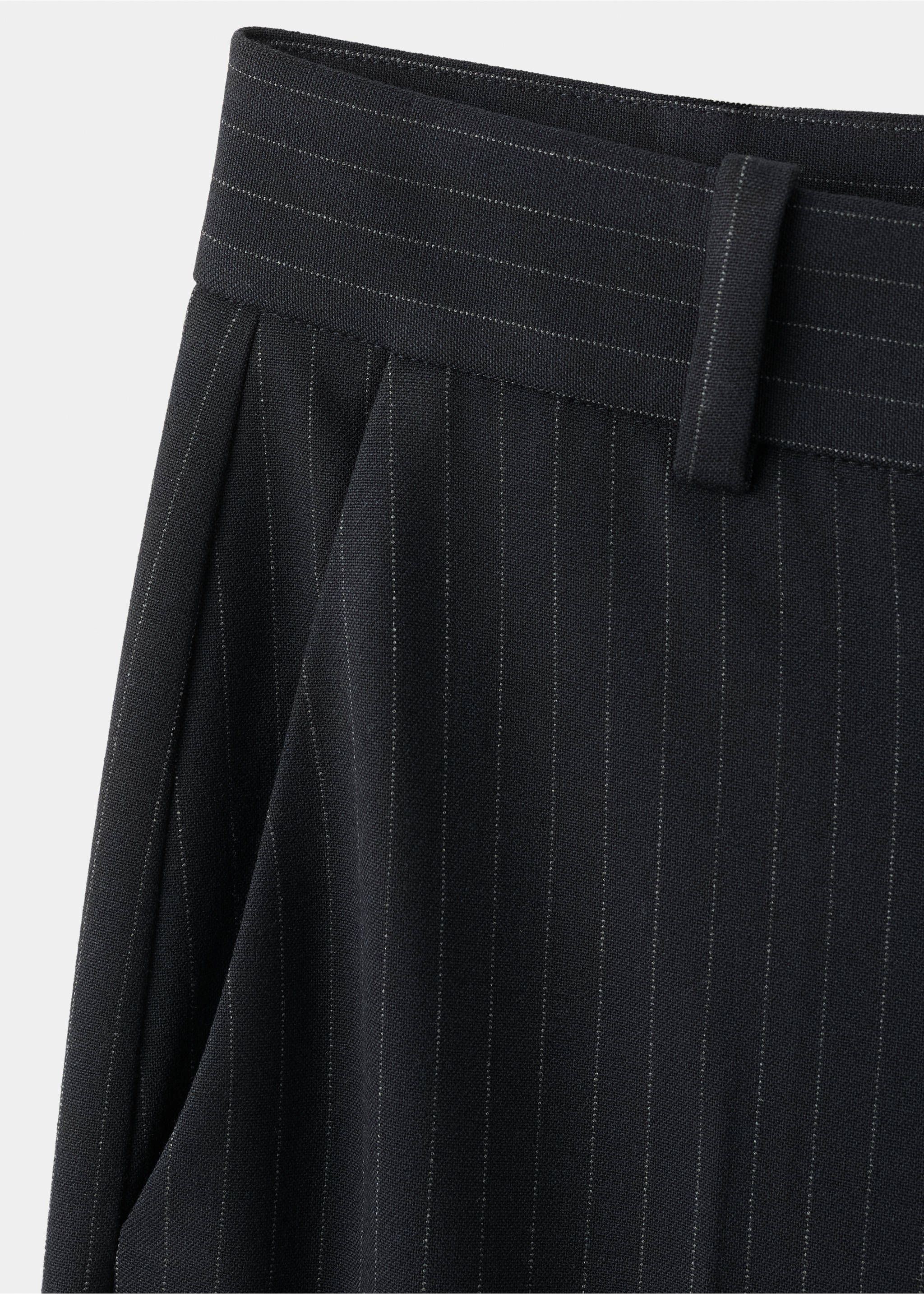 Straight-fit suit trousers - Details of the article 8, Dark Navy. Ref: 27081328-00.