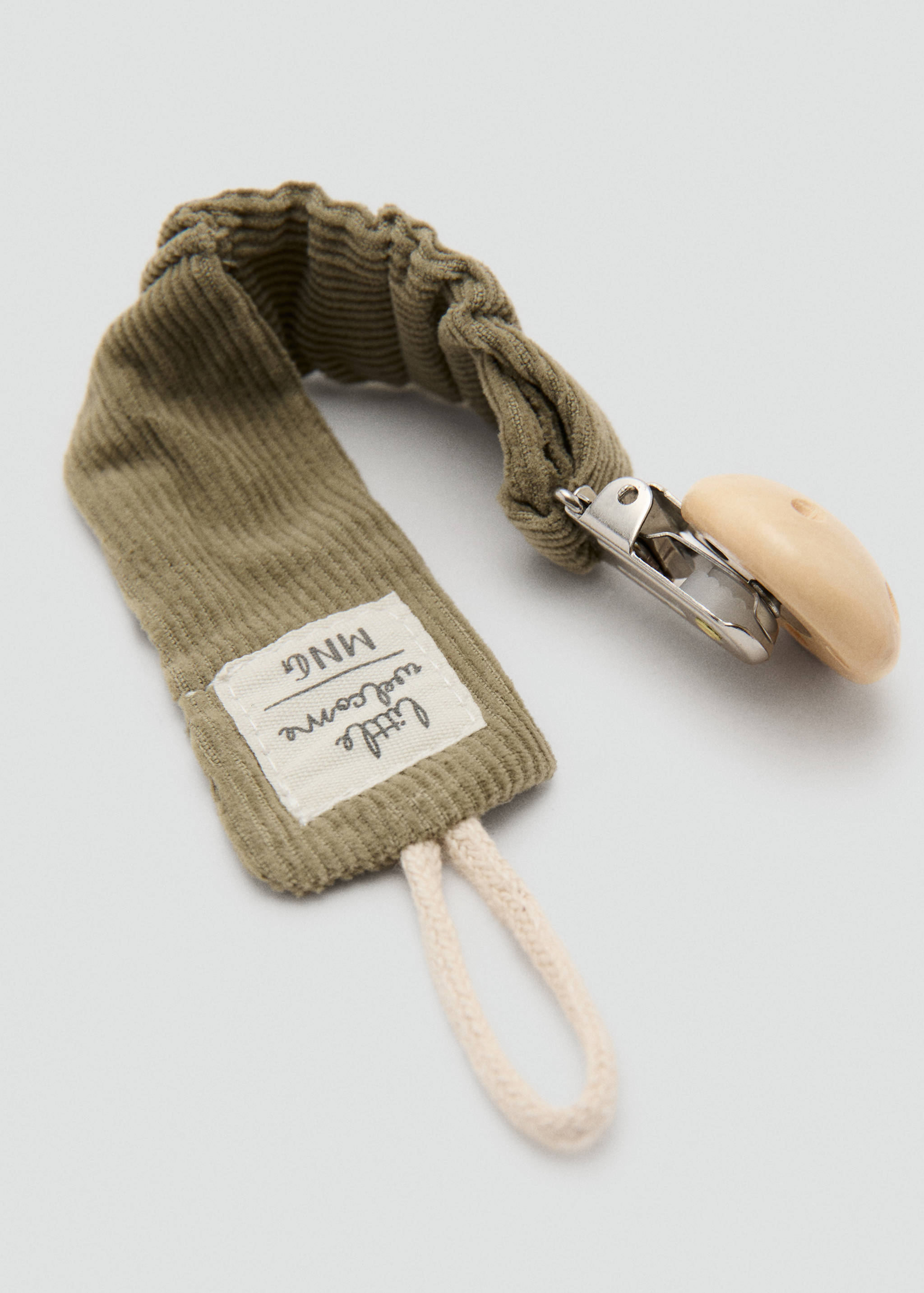 Corduroy brooch pacifier holder - Medium plane