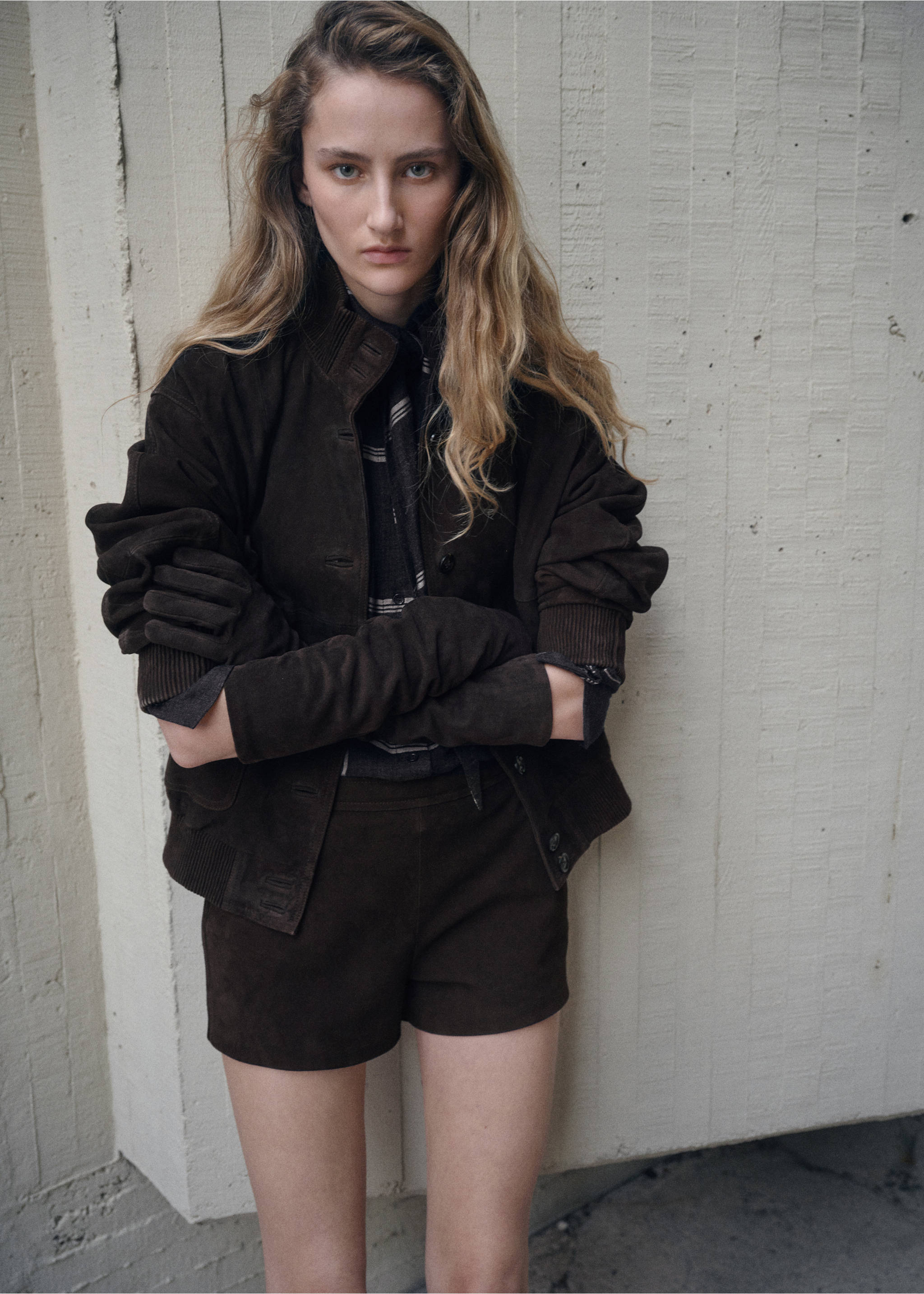 جاكيت شمواه بأزرار - رؤية وسط, بني. Ref: 27081330-00.