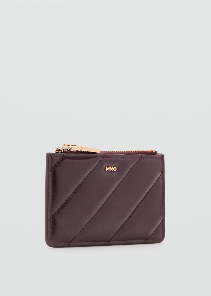 Small quilted wallet — Burgundy