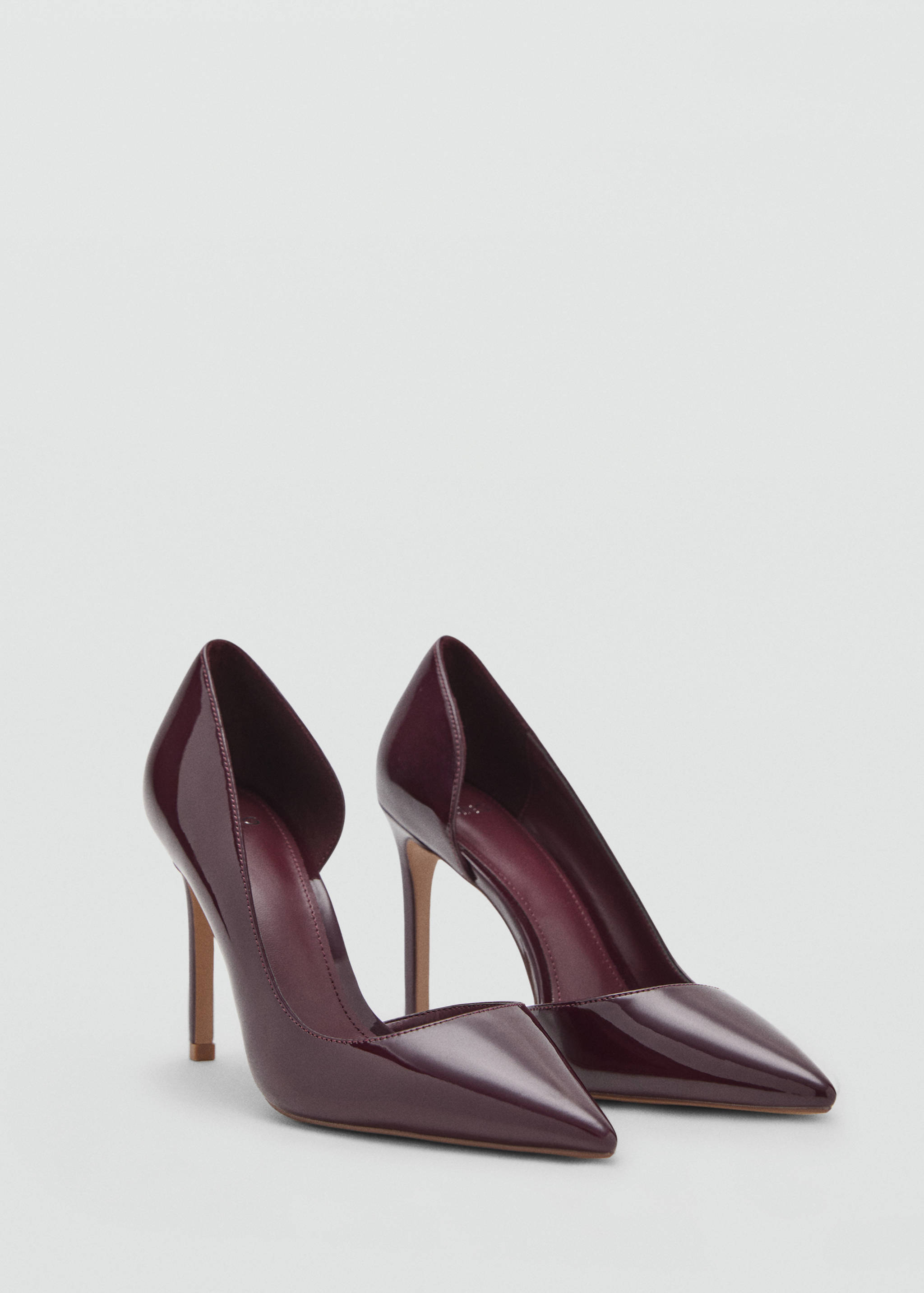 Asymmetrical patent leather court shoes - Medium plane