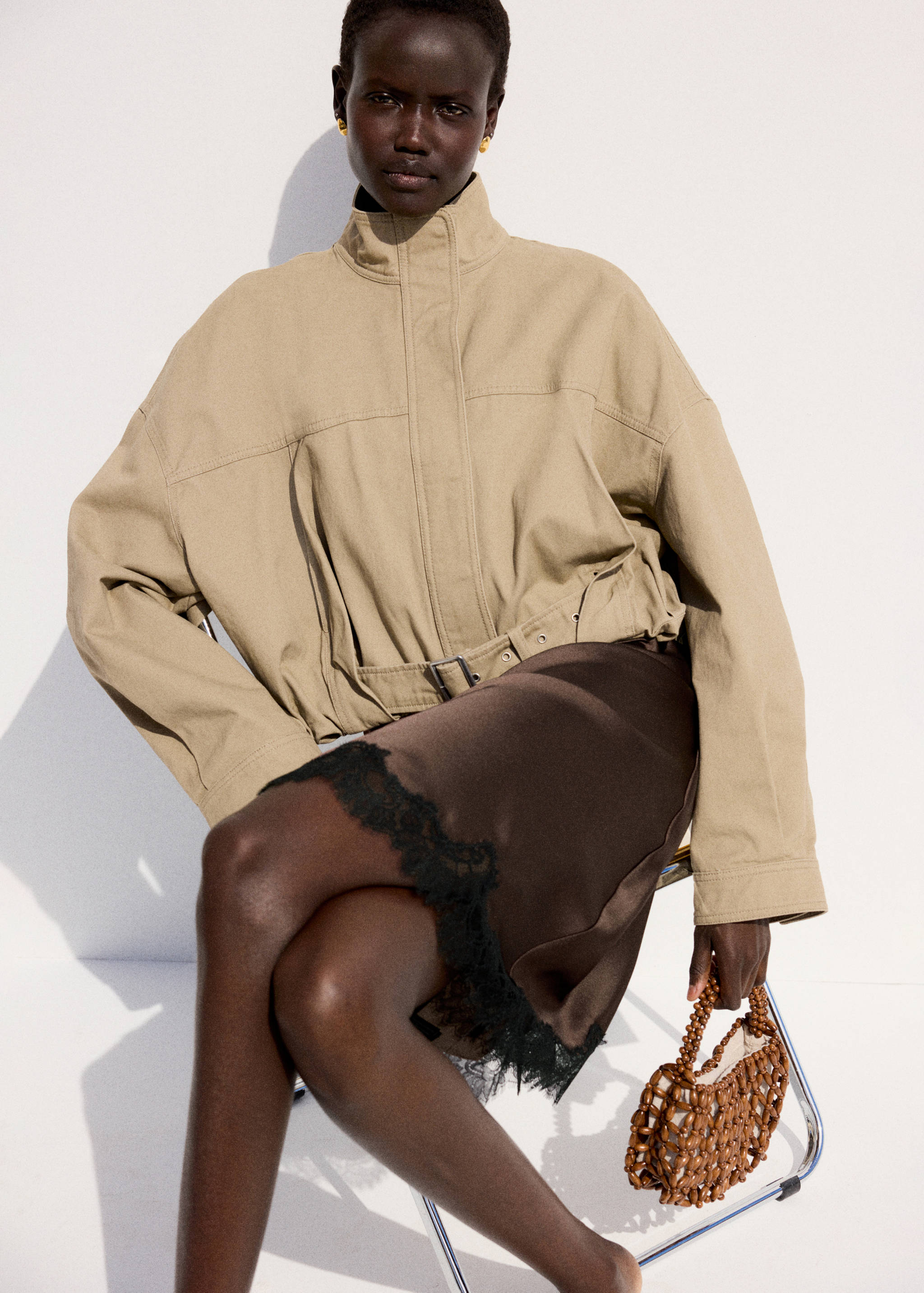 Satin lace skirt - Details of the article 1