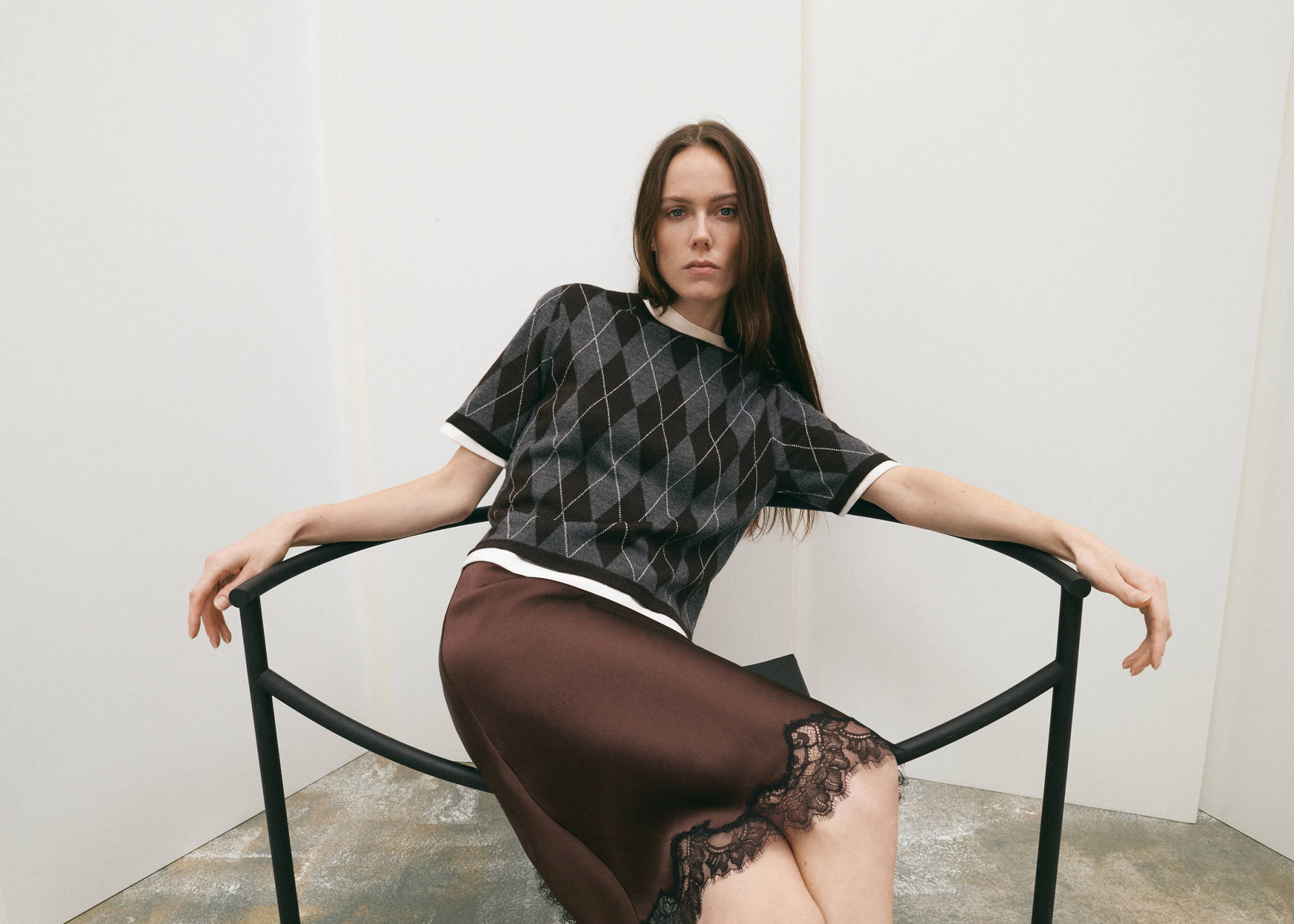 Satin lace skirt - Panoramic plane