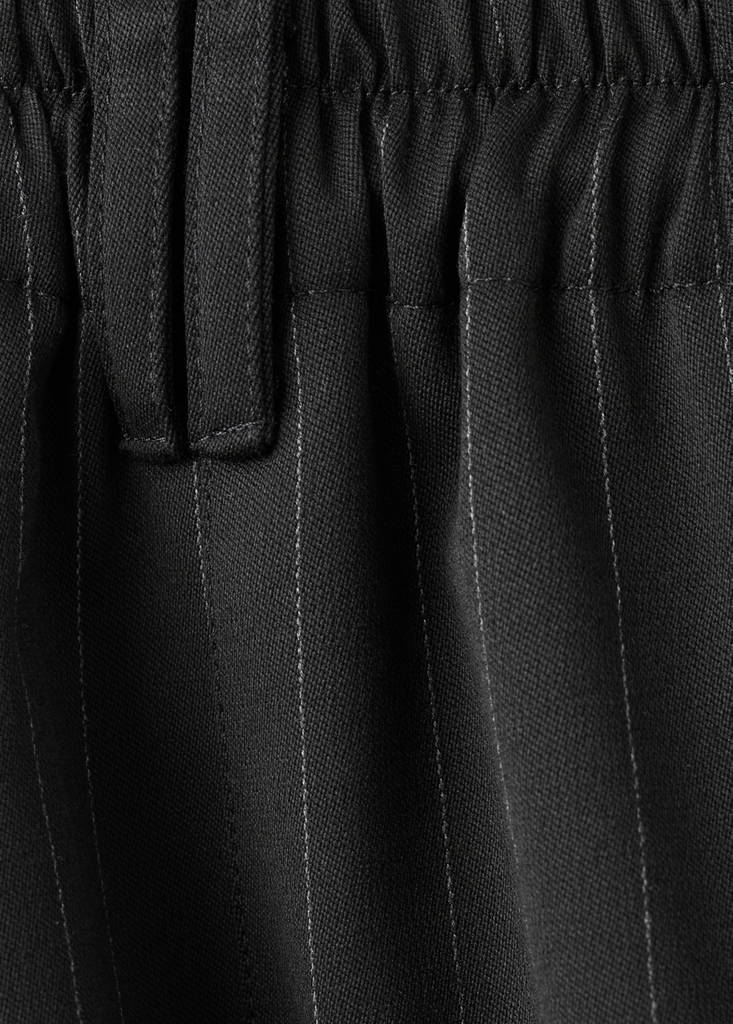 Pinstripe balloon trousers — Black