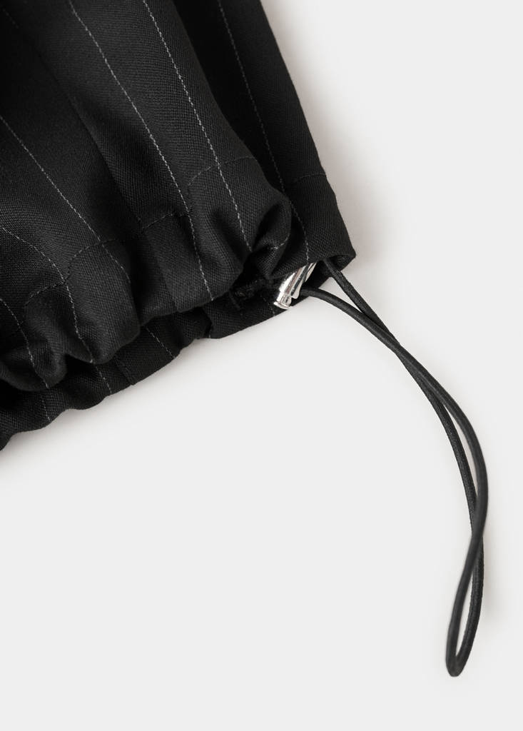 Pinstripe balloon trousers — Black
