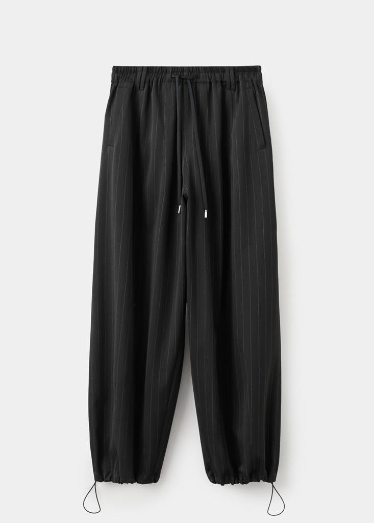 Pinstripe balloon trousers — Black