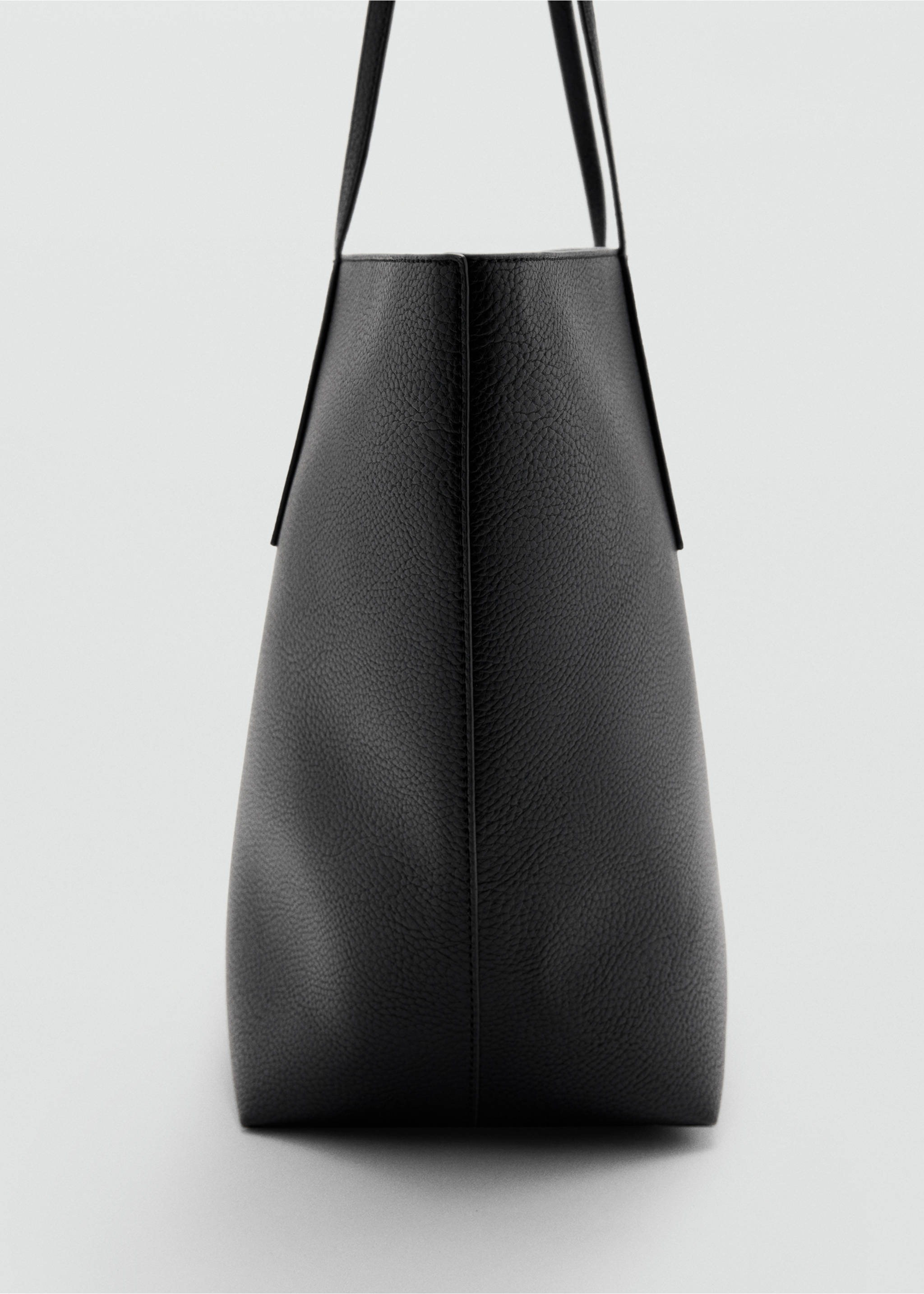 Shopper bag with double handle - Details of the article 1, Black. Ref: 27081340-00.
