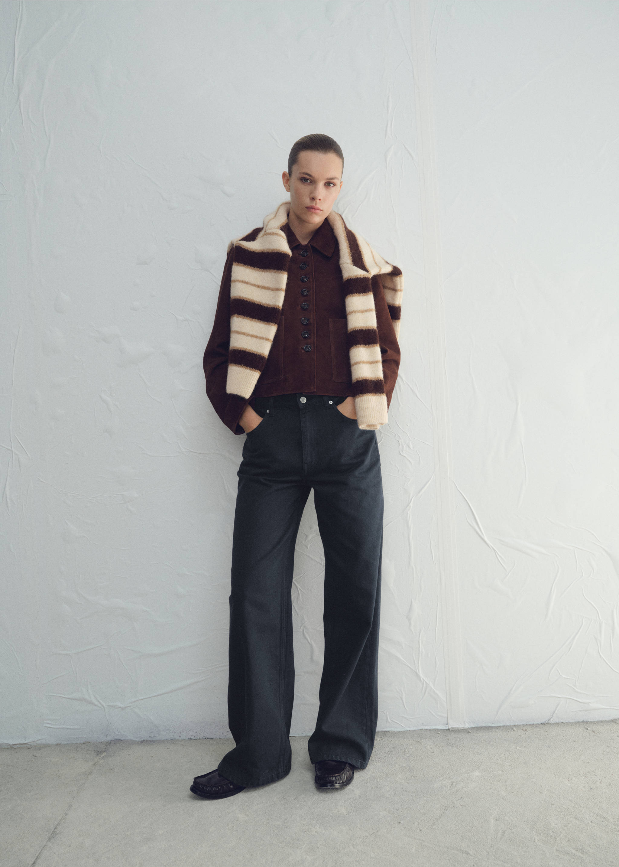 Mid-rise straight jeans - General plane, Charcoal. Ref: 27081342-00.