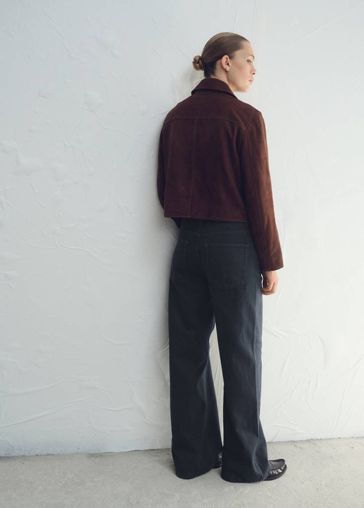 Mid-rise straight jeans — Charcoal