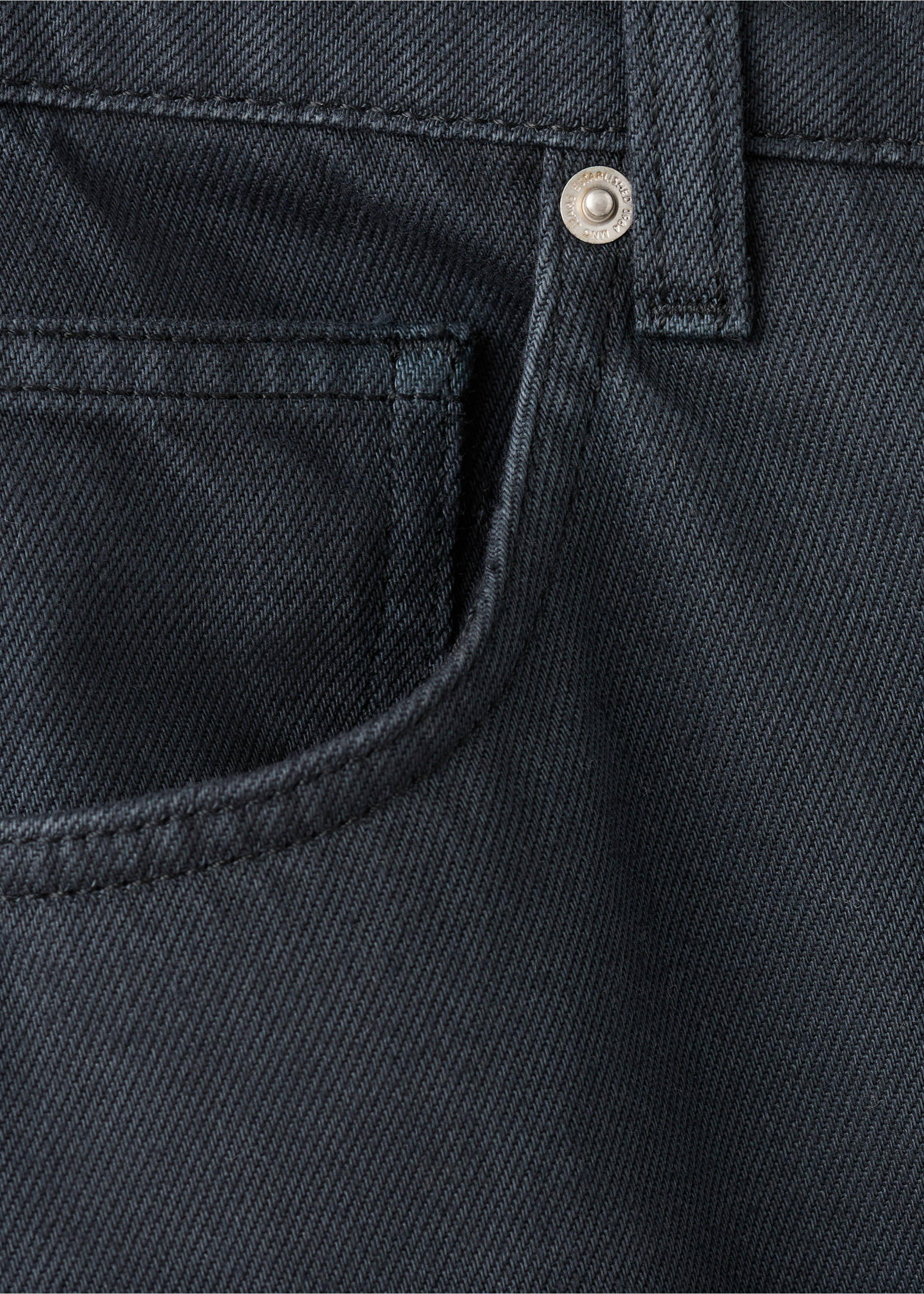 Mid-rise straight jeans - Details of the article 0, Charcoal. Ref: 27081342-00.
