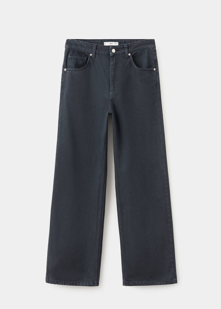 Mid-rise straight jeans — Charcoal