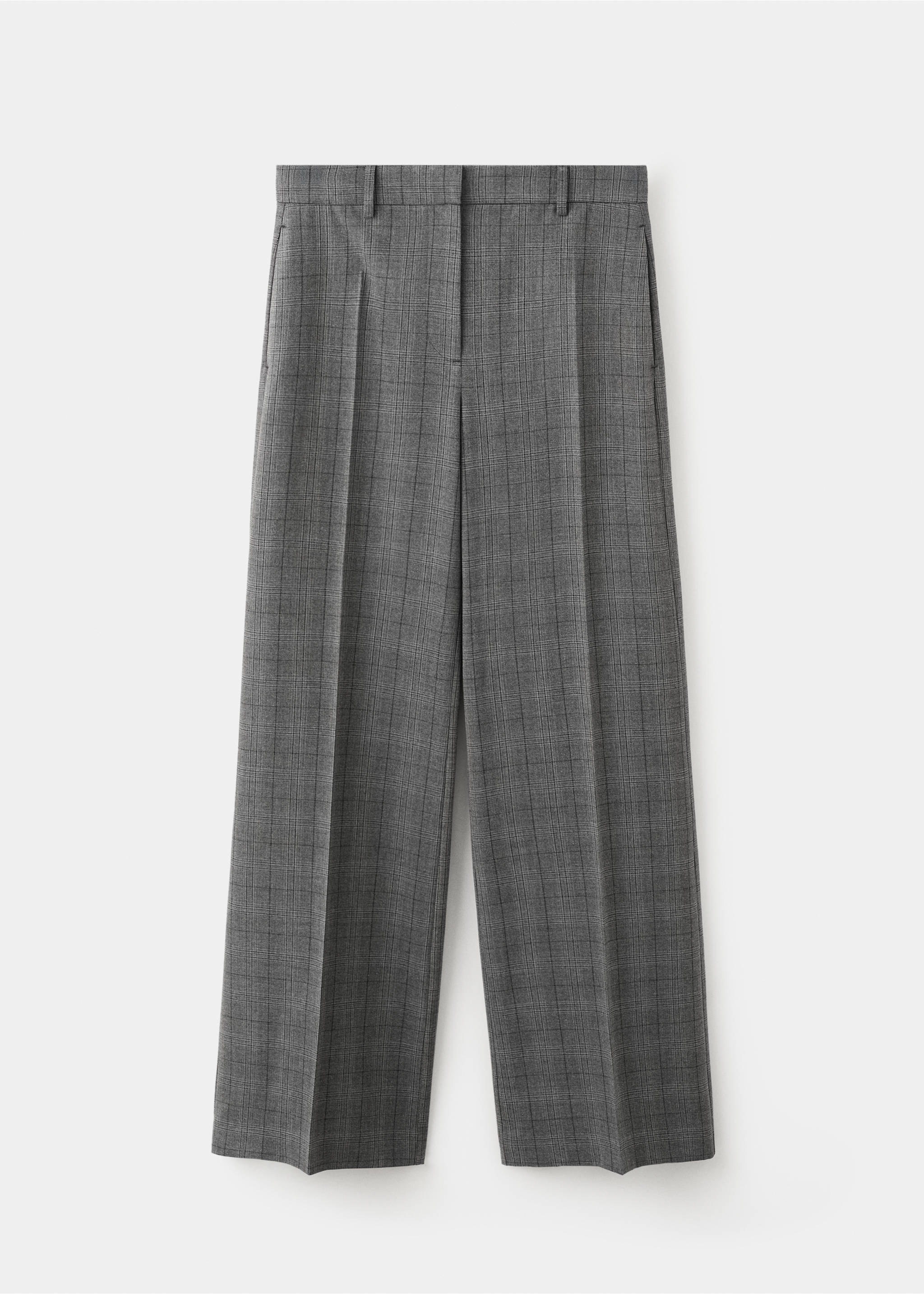 Wide leg check suit trousers - Article without model, Grey. Ref: 27081347-00.